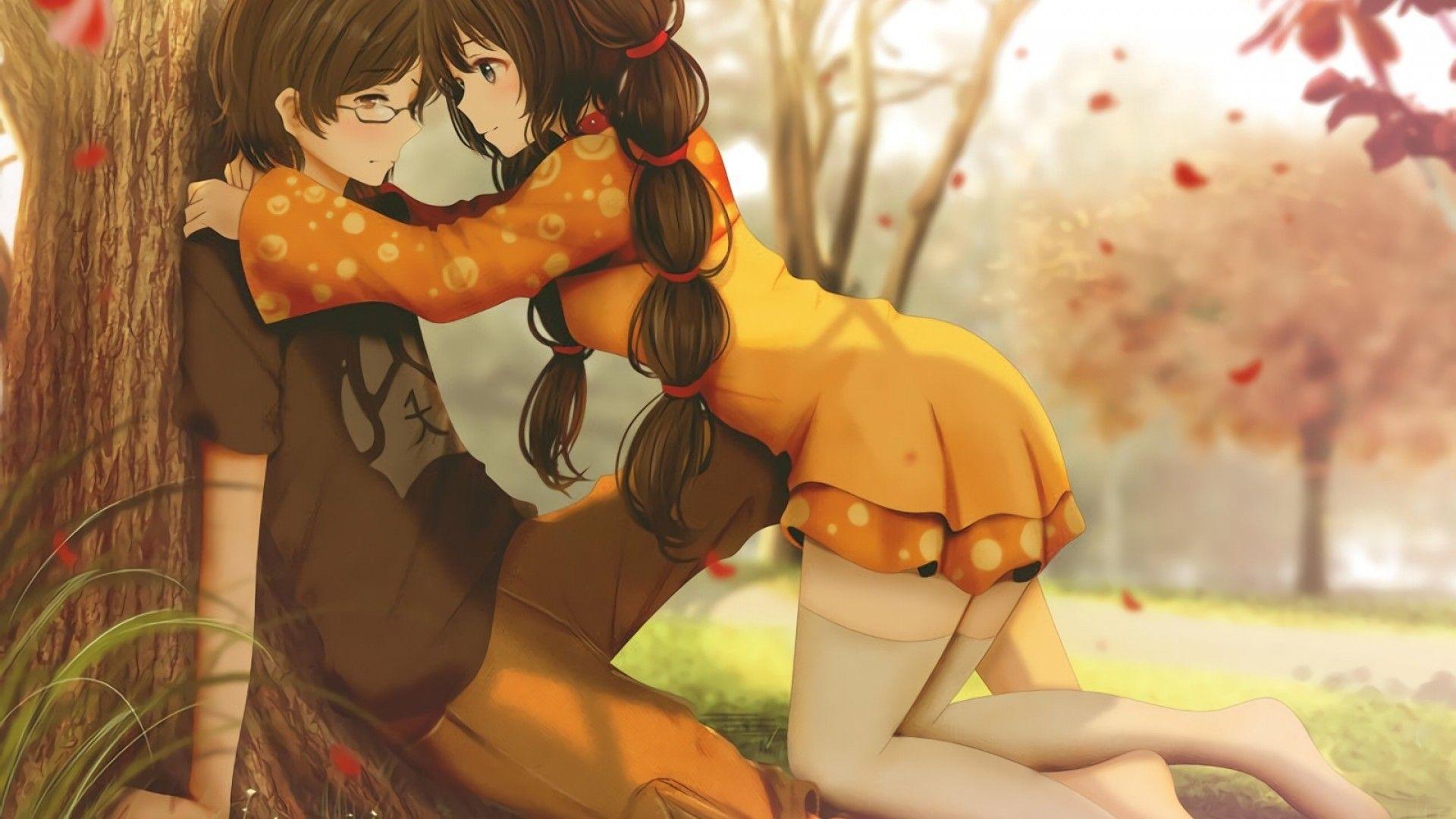 Night, kiss, anime, art, girl, guy, date, Holding Hands Romantic Anime HD  wallpaper | Pxfuel