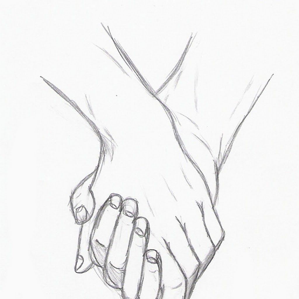 anime love holding hands drawing