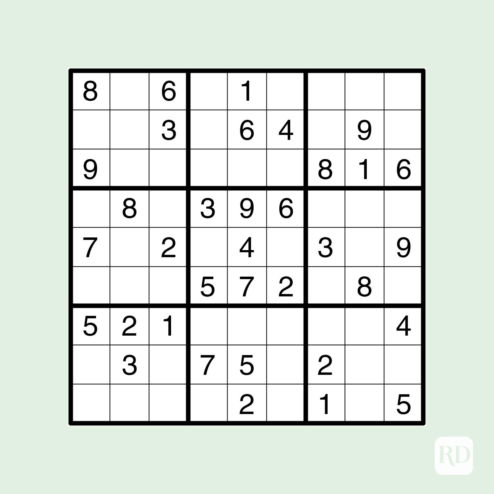 1600x1600 Free Printable Sudoku Puzzles for All Levels. Reader's Digest