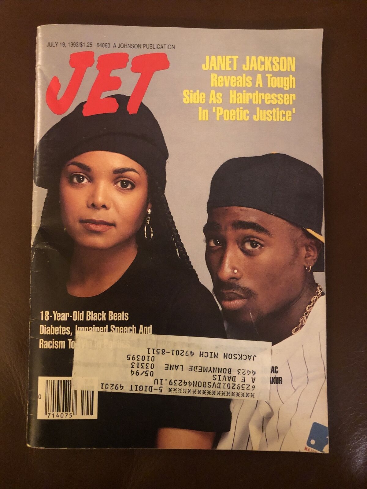 1200x1600 Tupac Shakur Janet Jackson Poetic Justice July 1993 JET Magazine
