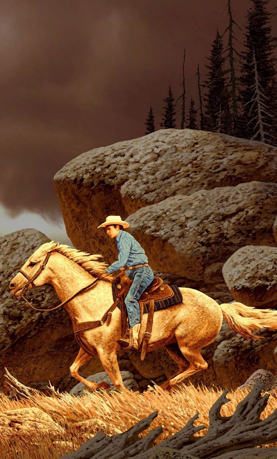 966x1600 Western Wallpaper