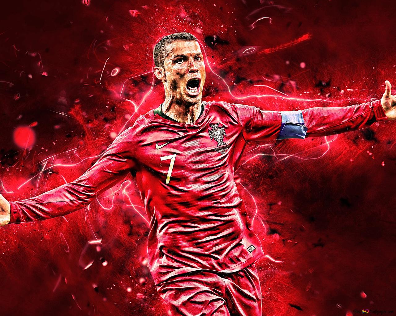 1280x1024 Ronaldo reaction after goal 2K wallpaper download