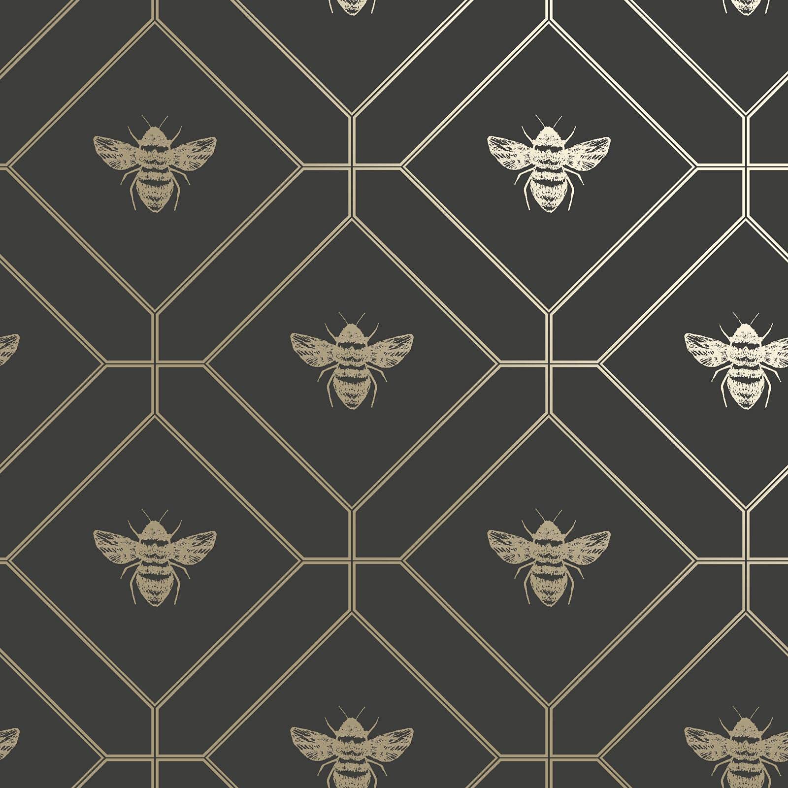 1600x1600 Honeycomb Bee Wallpaper Charcoal Holden 13081