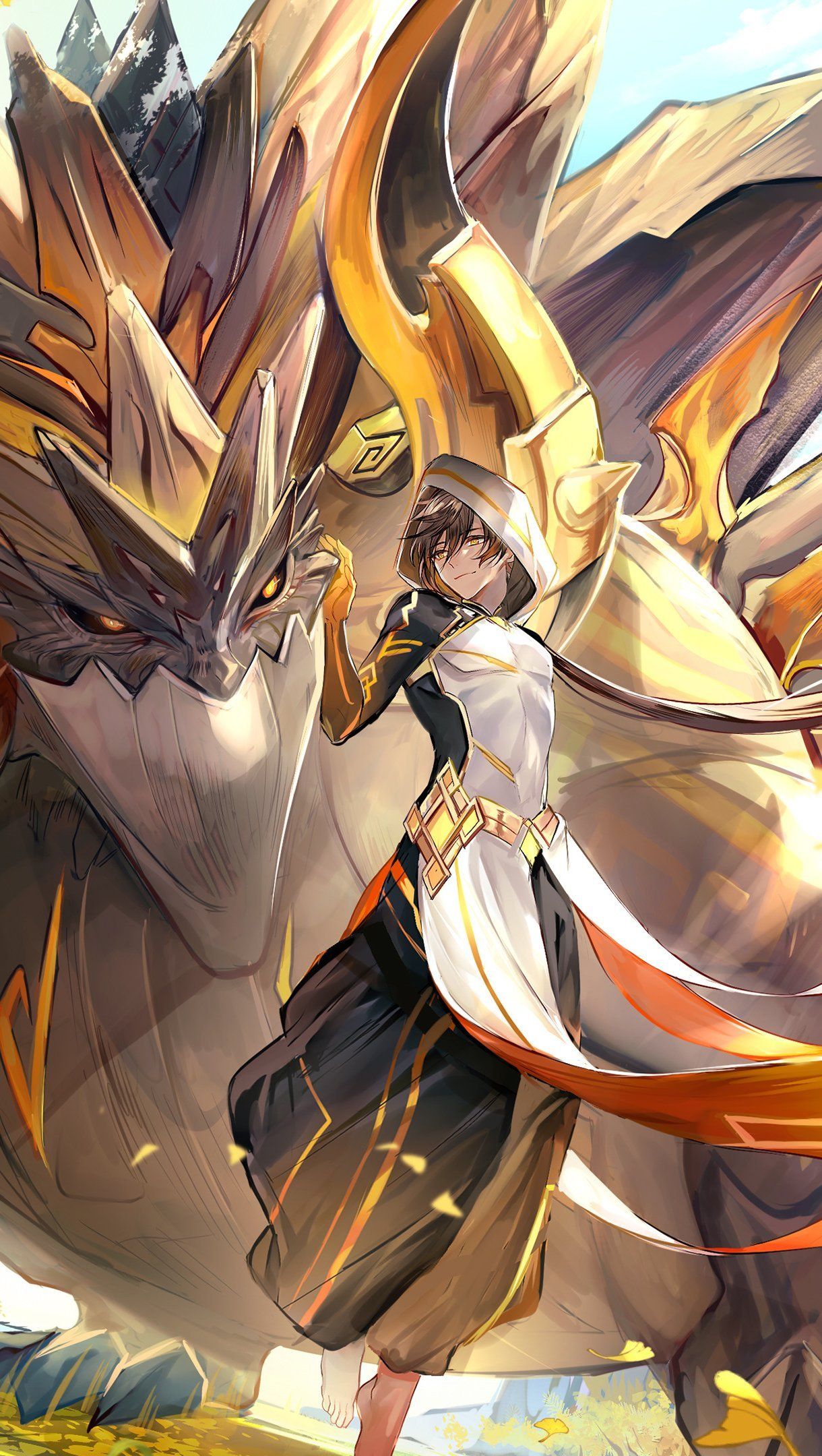 1220x2160 Zhongli Genshin Impact Fanart Anime Wallpaper 4k Ultra HD