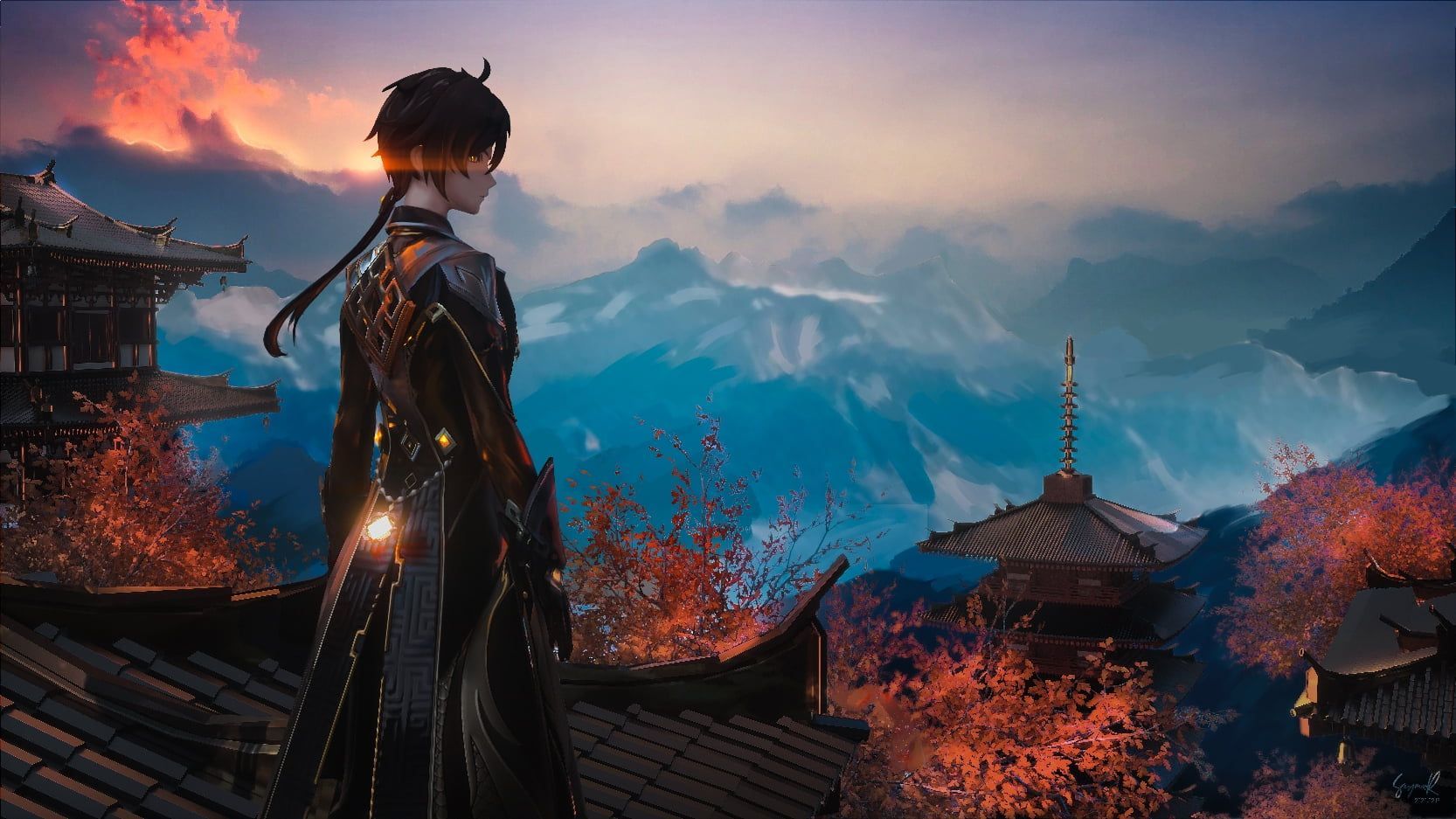 1666x937 Zhongli Desktop Wallpaper