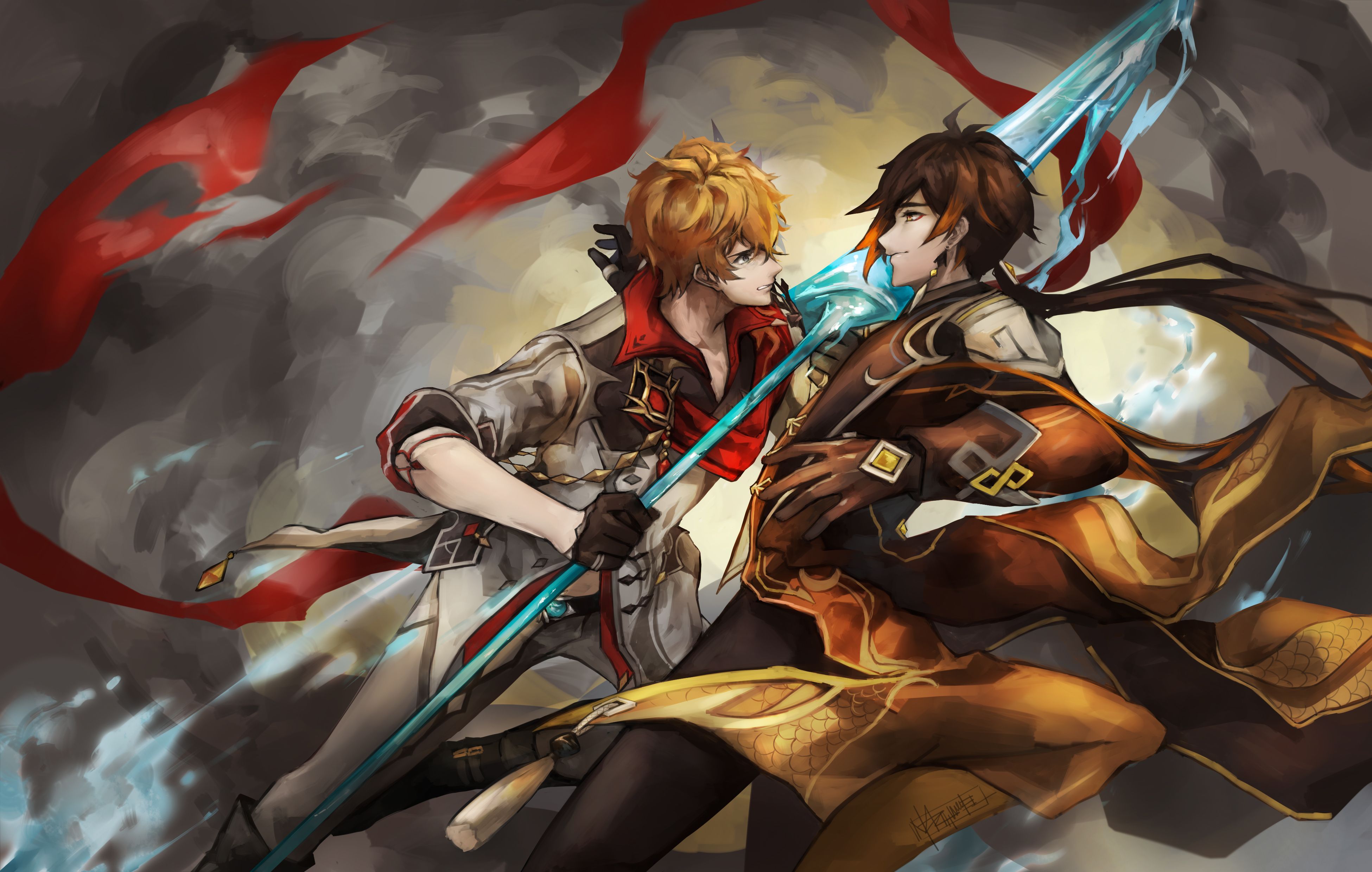 3900x2480 Genshin Impact Tartaglia Genshin Impact Zhongli Genshin Impact Wallpaper:3900x2480