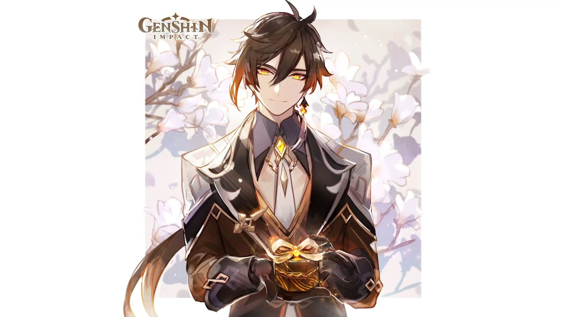 1920x1080 I animated Genshin Impact's Zhongli White Day art into a wallpaper!