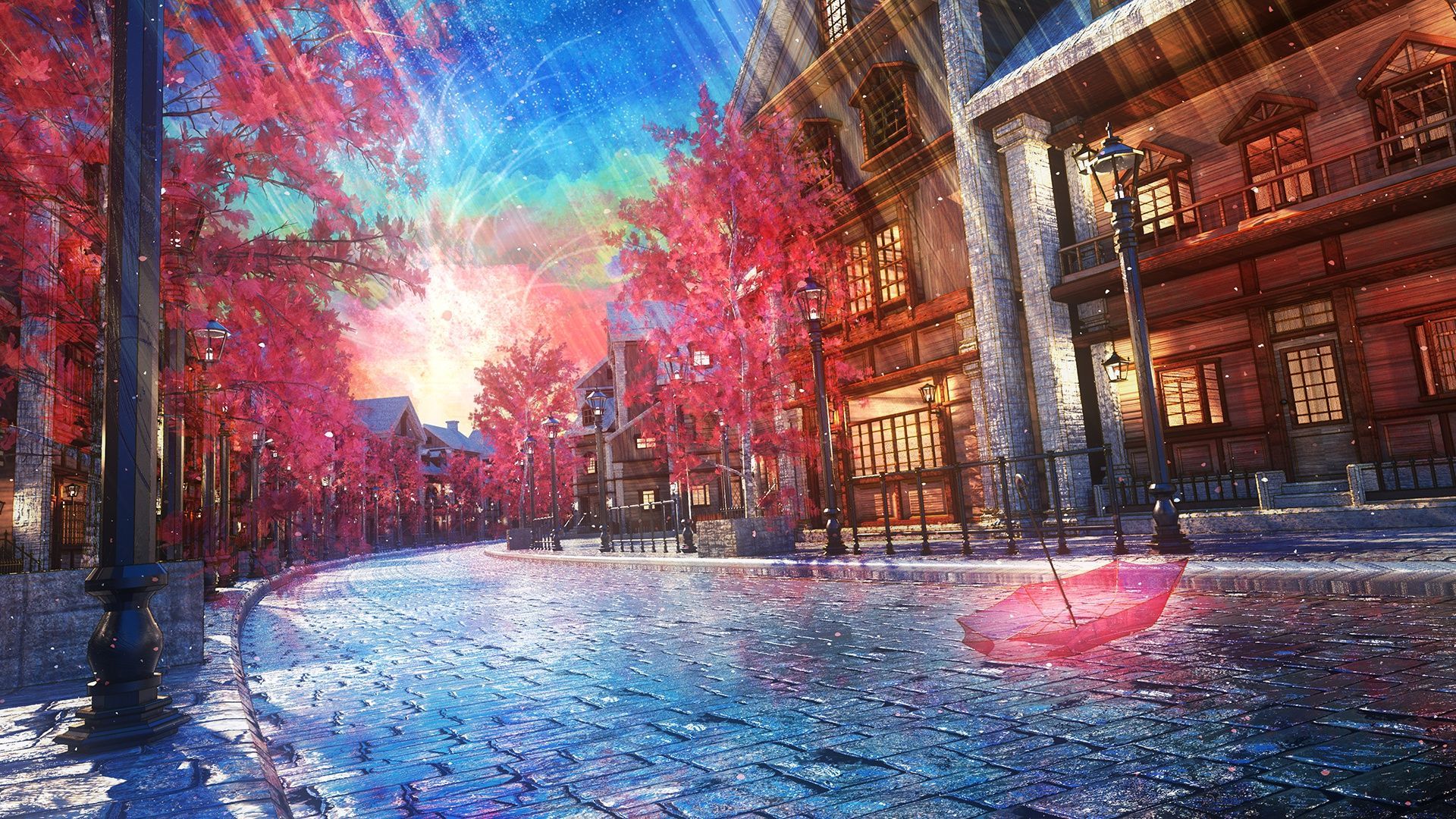 1920x1080 Anime Street HD Wallpaper and Background