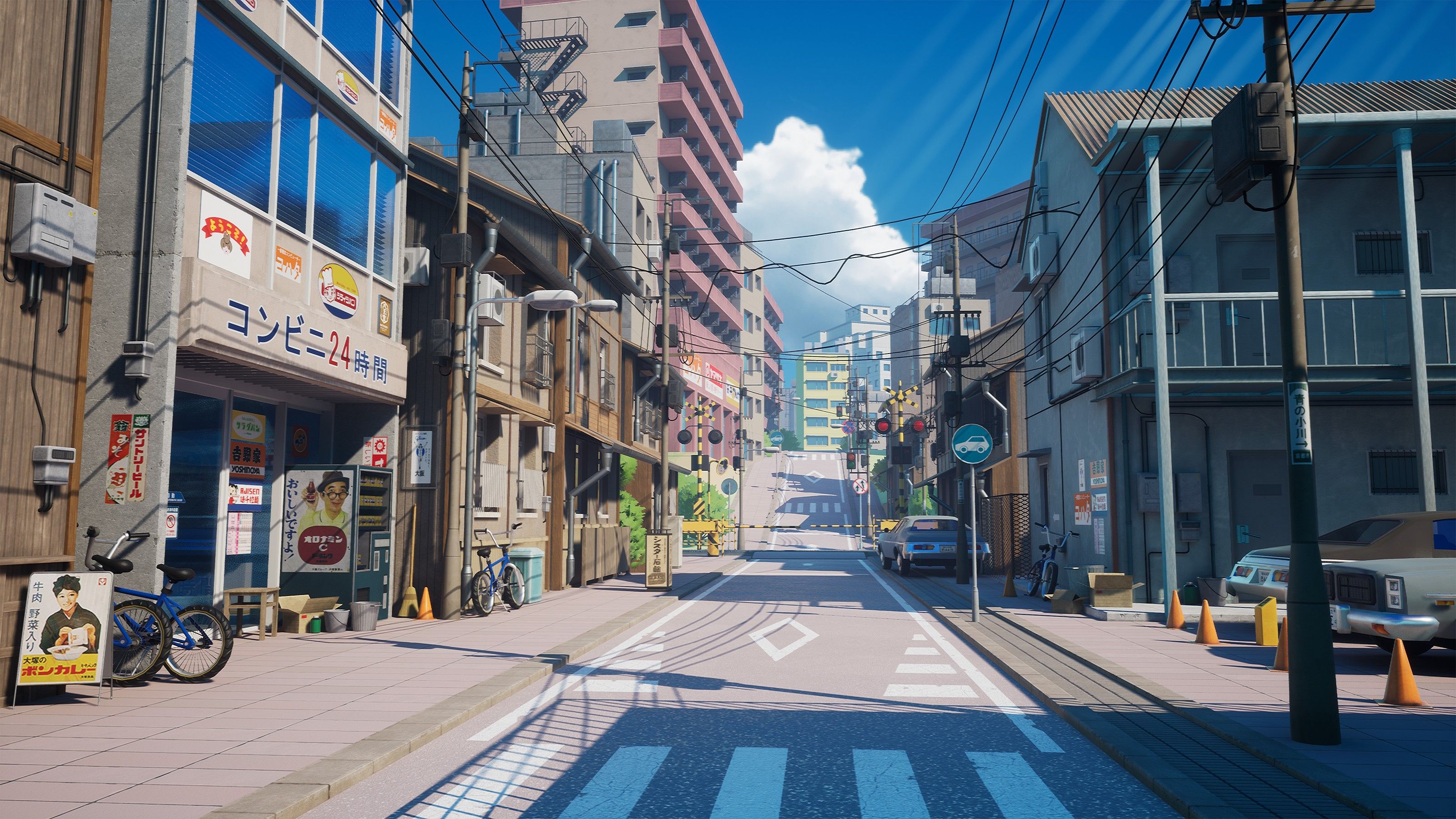 3200x1800 Japan, artwork, Tokyo, street Gallery HD Wallpaper