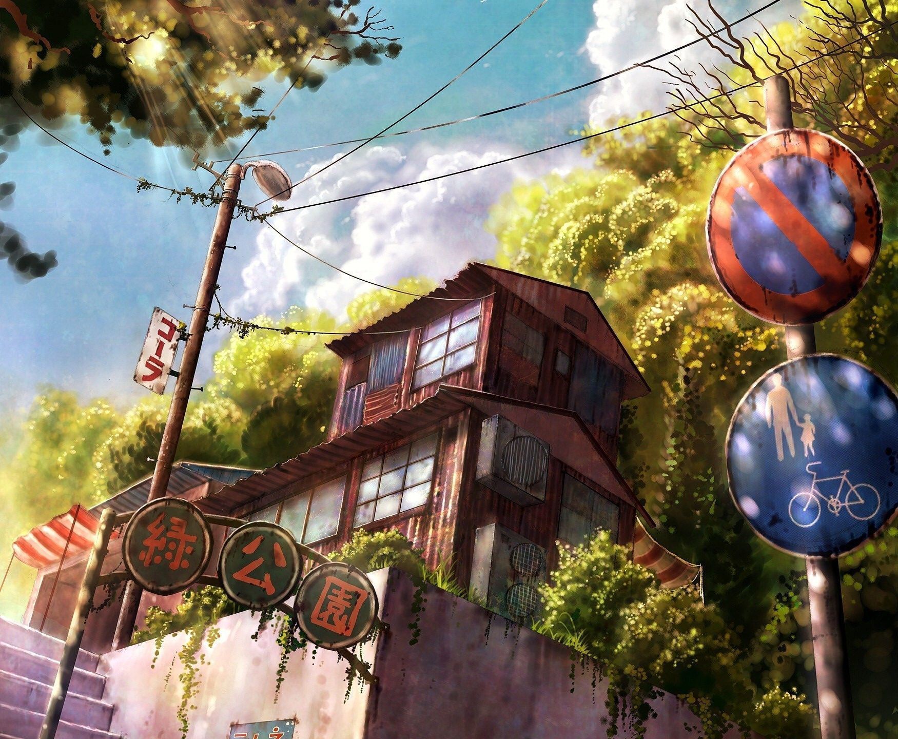 1750x1440 Wallpaper. Anime. photo. picture. Japan old township, Japan, street, Vintage, the house