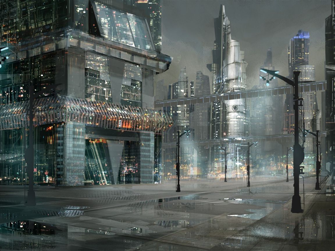 1152x864 Download wallpaper city, anime, night, street, japanese, section art in resolution 1152x864