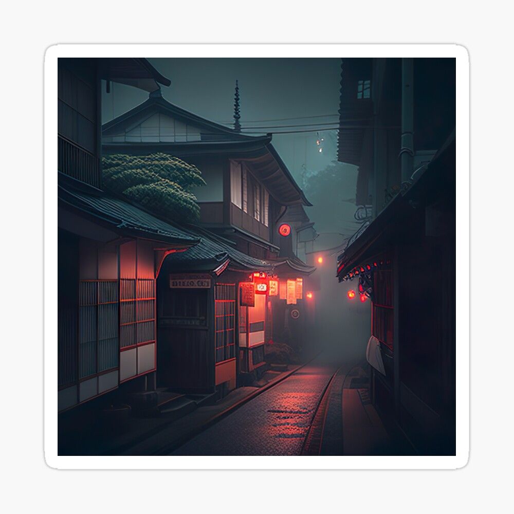 1000x1000 Anime Tokyo Street Scene Background Poster