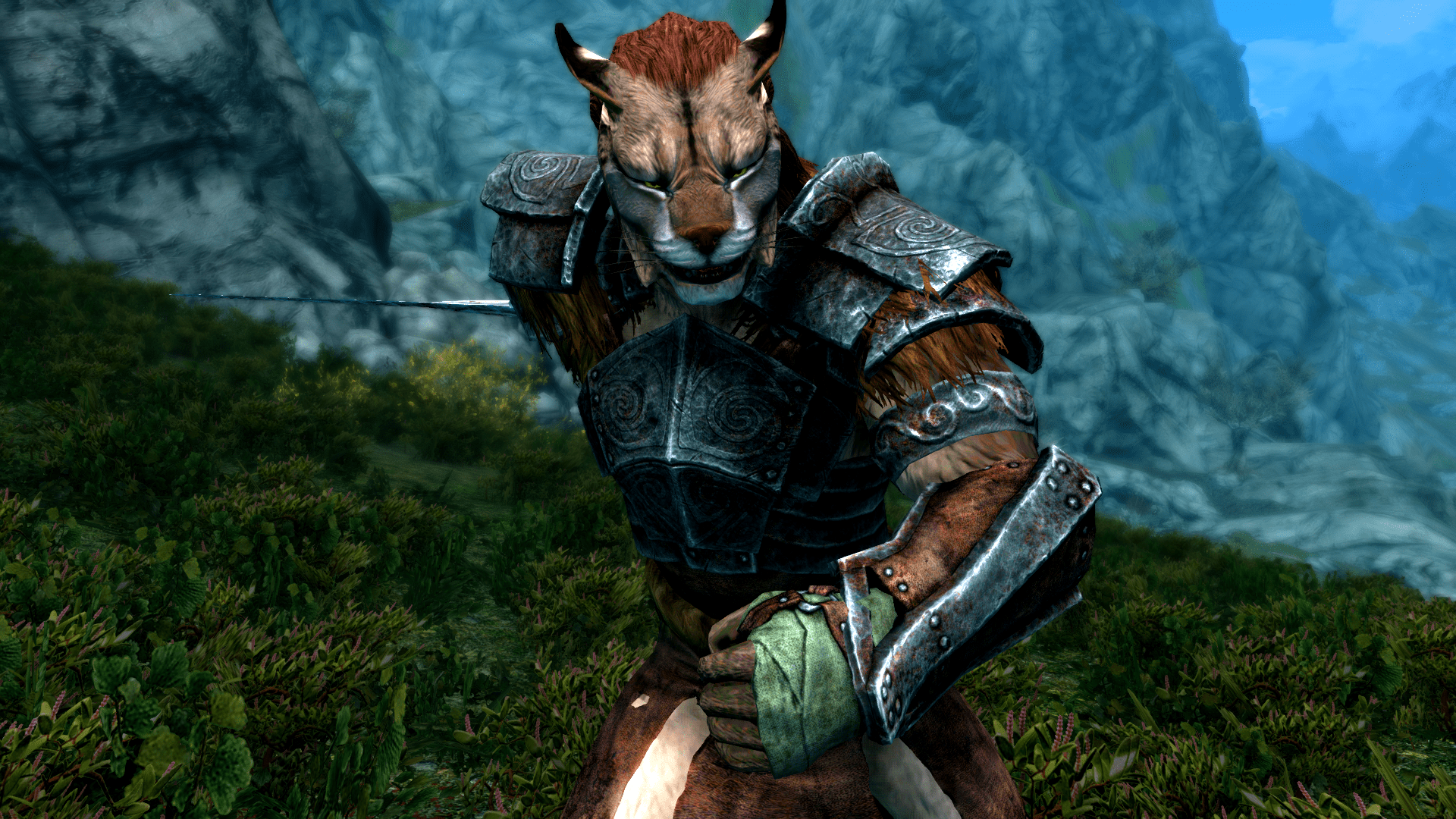 1920x1080 Male Khajiit Warrior in Skyrim Special Edition