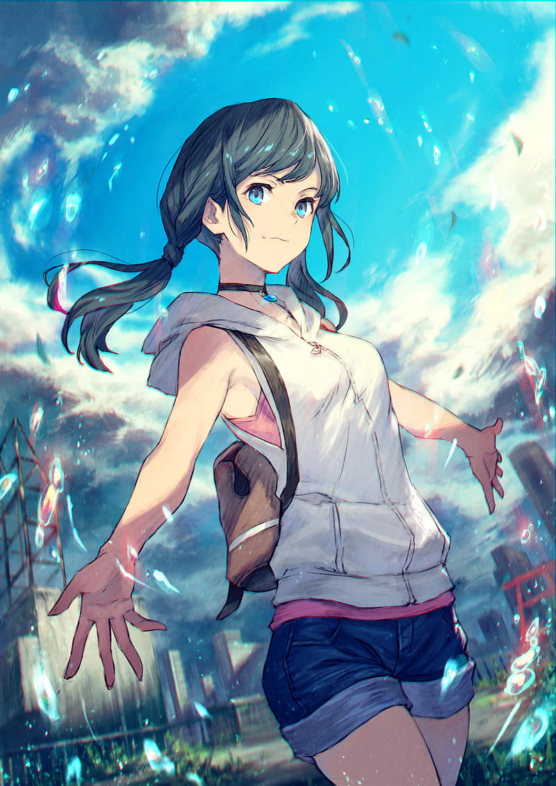 800x1131 Amano hina, tenki no ko, sunlight, praying, cute anime girl, twintails, Anime, HD wallpaper