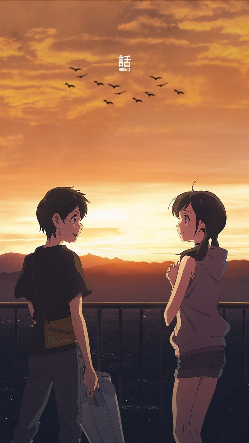 800x1422 Weathering With You, cloud, hina amano, sky, Hodaka Morishima, anime, HD phone wallpaper