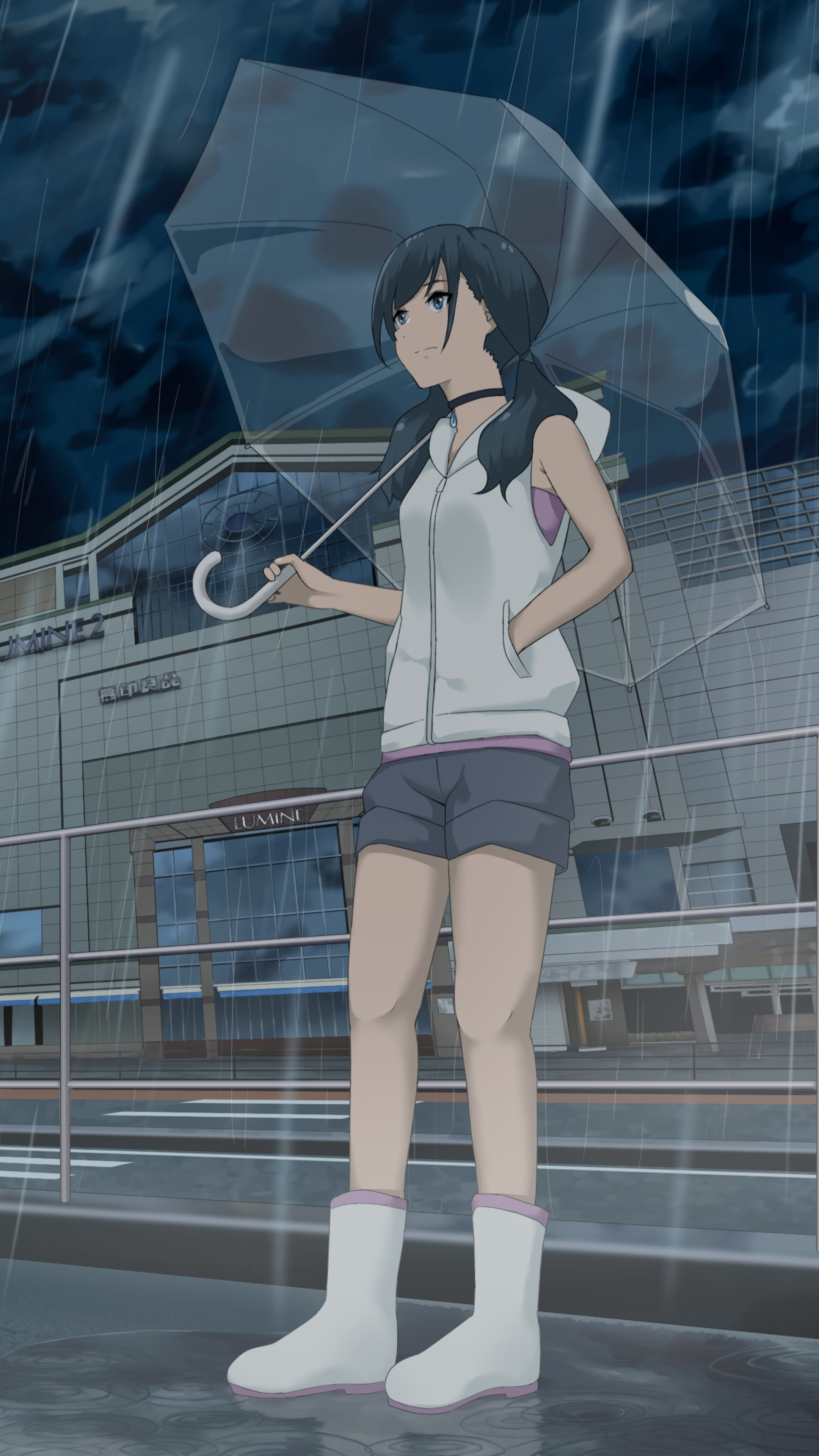 2160x3840 Resolution Hina Amano in Rain Sony Xperia X, XZ, Z5 Premium Wallpaper