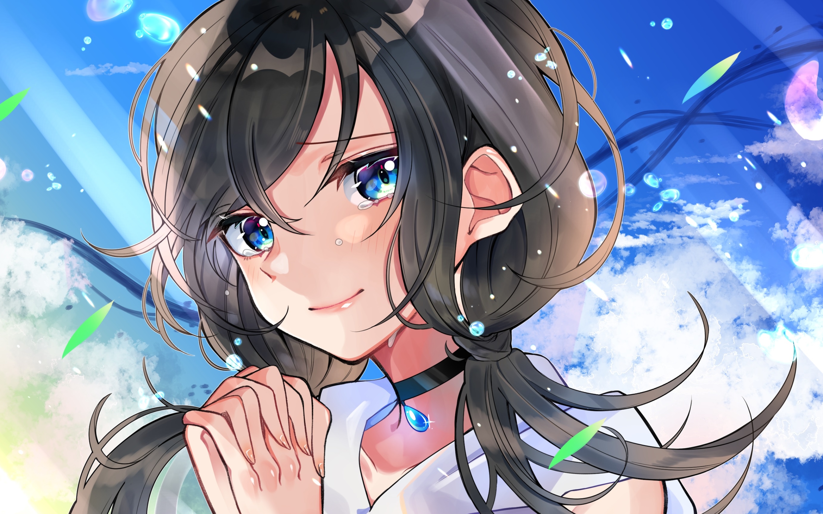 2880x1800 Download wallpaper Hina Amano, blue sky, Weathering With You, manga, Makoto Shinkai, Amano Hina for desktop with resolution 2880x1800. High Quality HD picture wallpaper