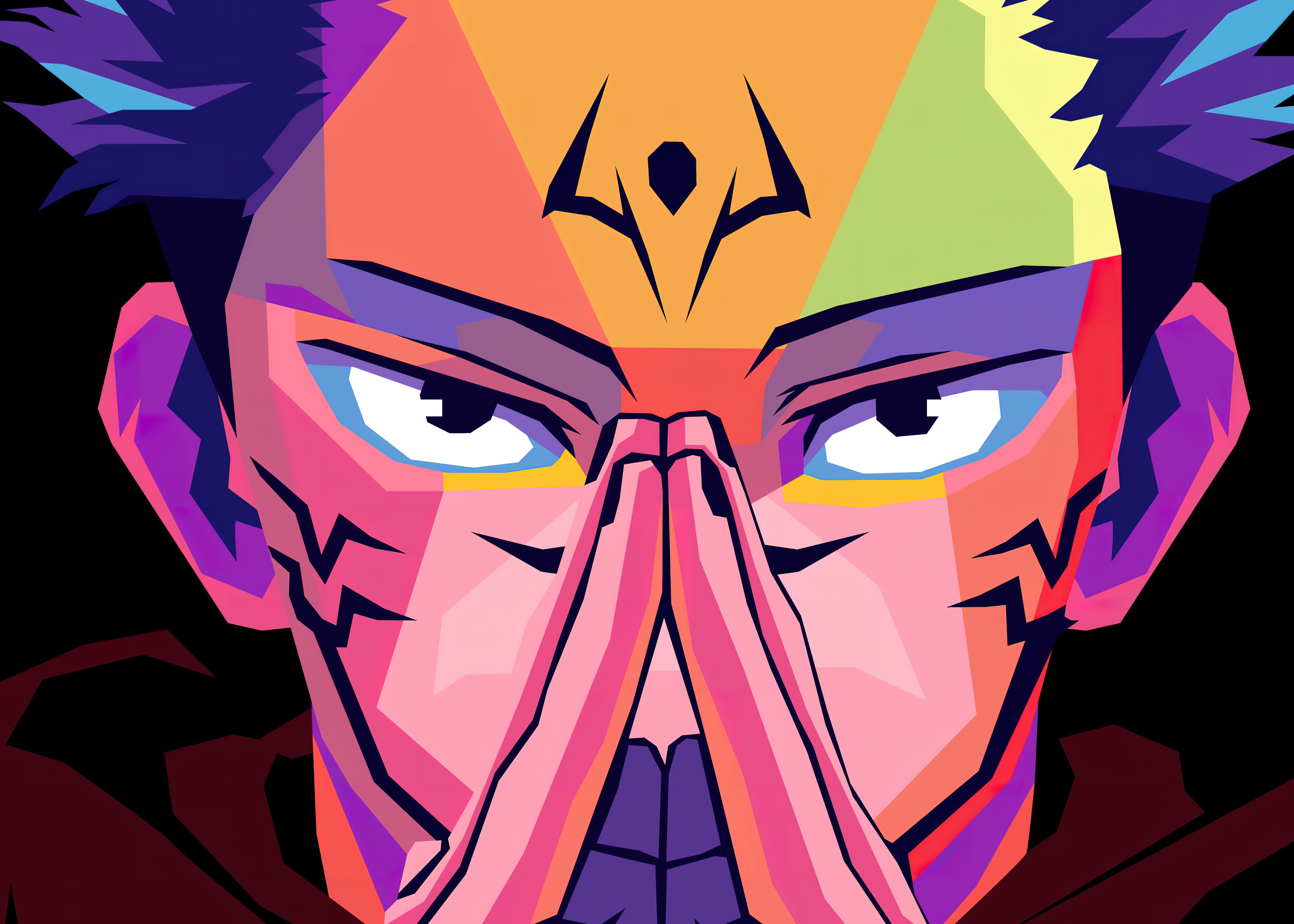 7680x5486 Sukuna Wallpaper 4K, Colorful art, Jujutsu Kaisen