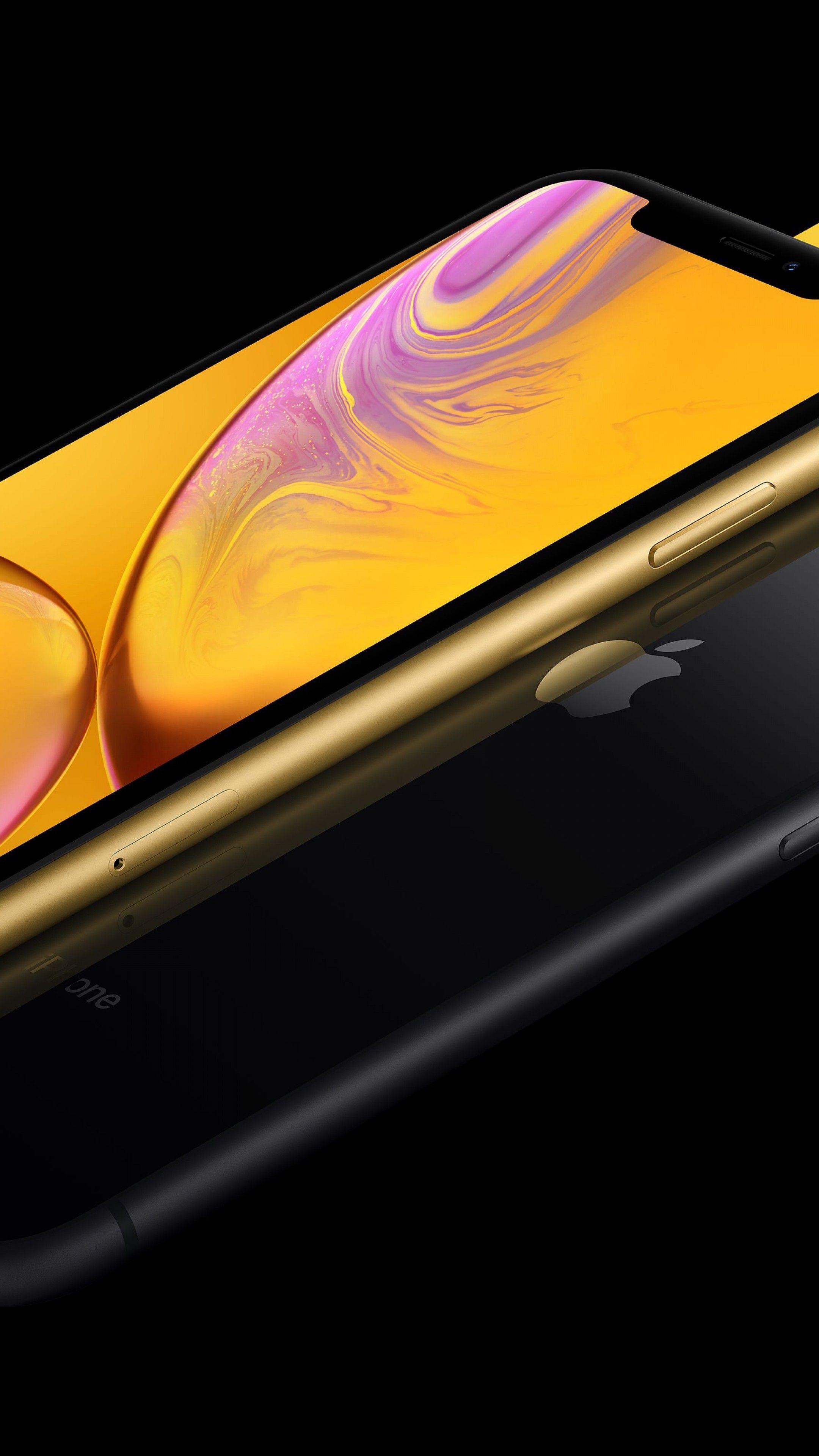 2160x3840 Wallpaper iPhone XR, gold, black, yellow, 5K, smartphone, Apple
