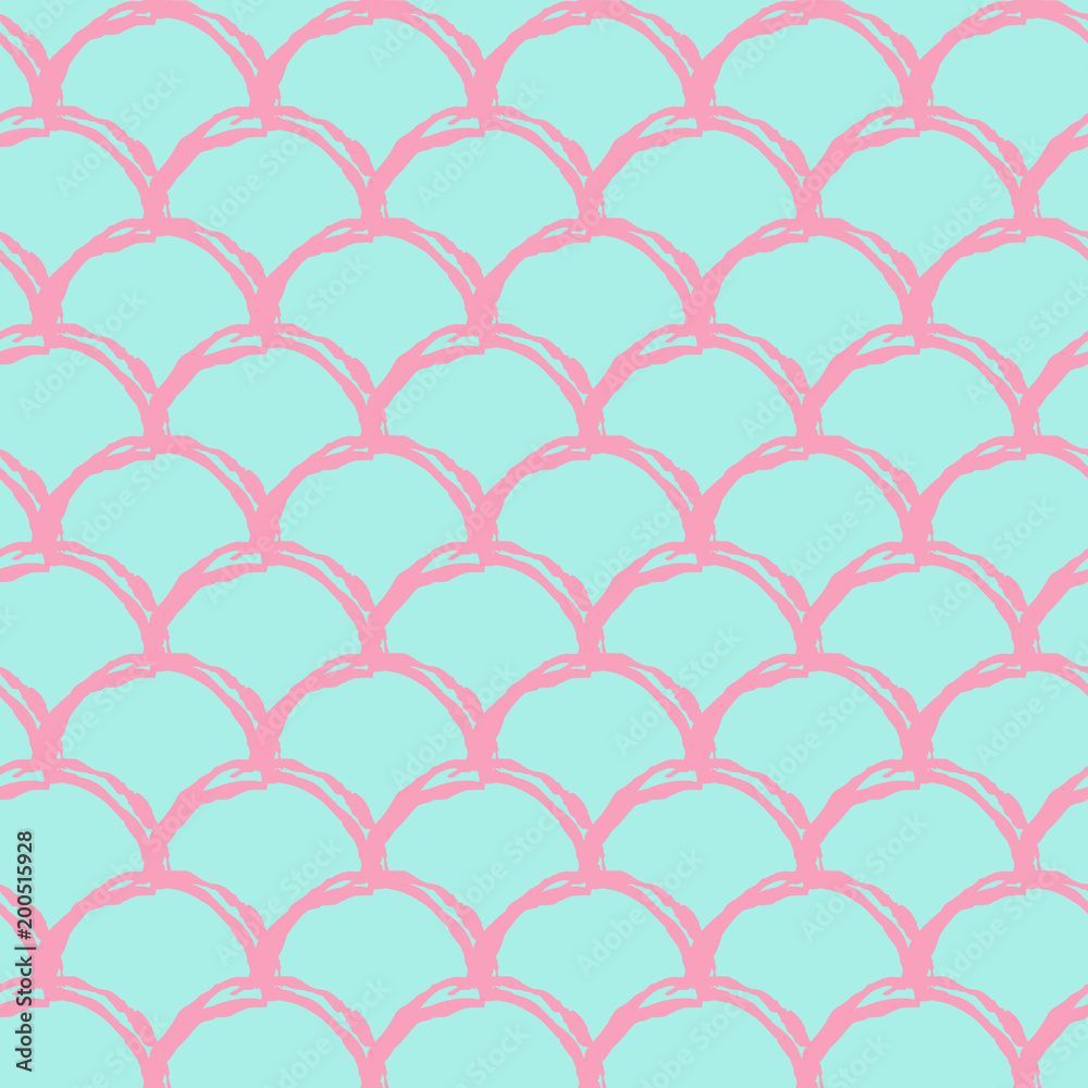 1000x1000 Mermaid tail seamless pattern. Fish skin texture. Tillable background for girl fabric, textile design, wrapping paper, swimwear or wallpaper. Purple mermaid tail background with fish scale underwater. Stock Vector