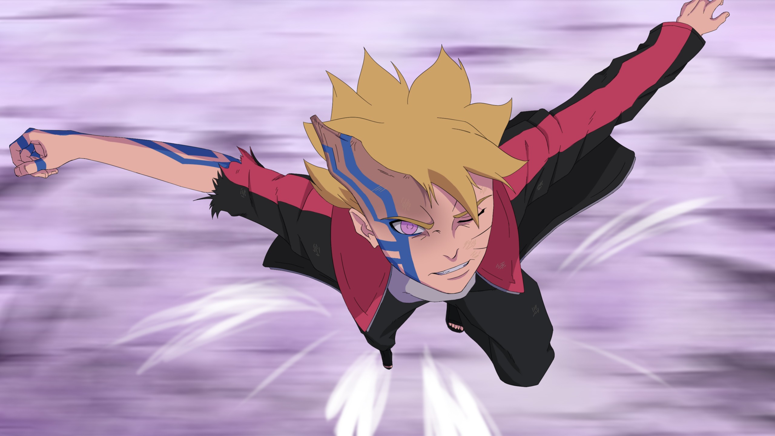 2560x1440 Borushiki Boruto Uzumaki Light Purple Background HD Naruto Wallpaper