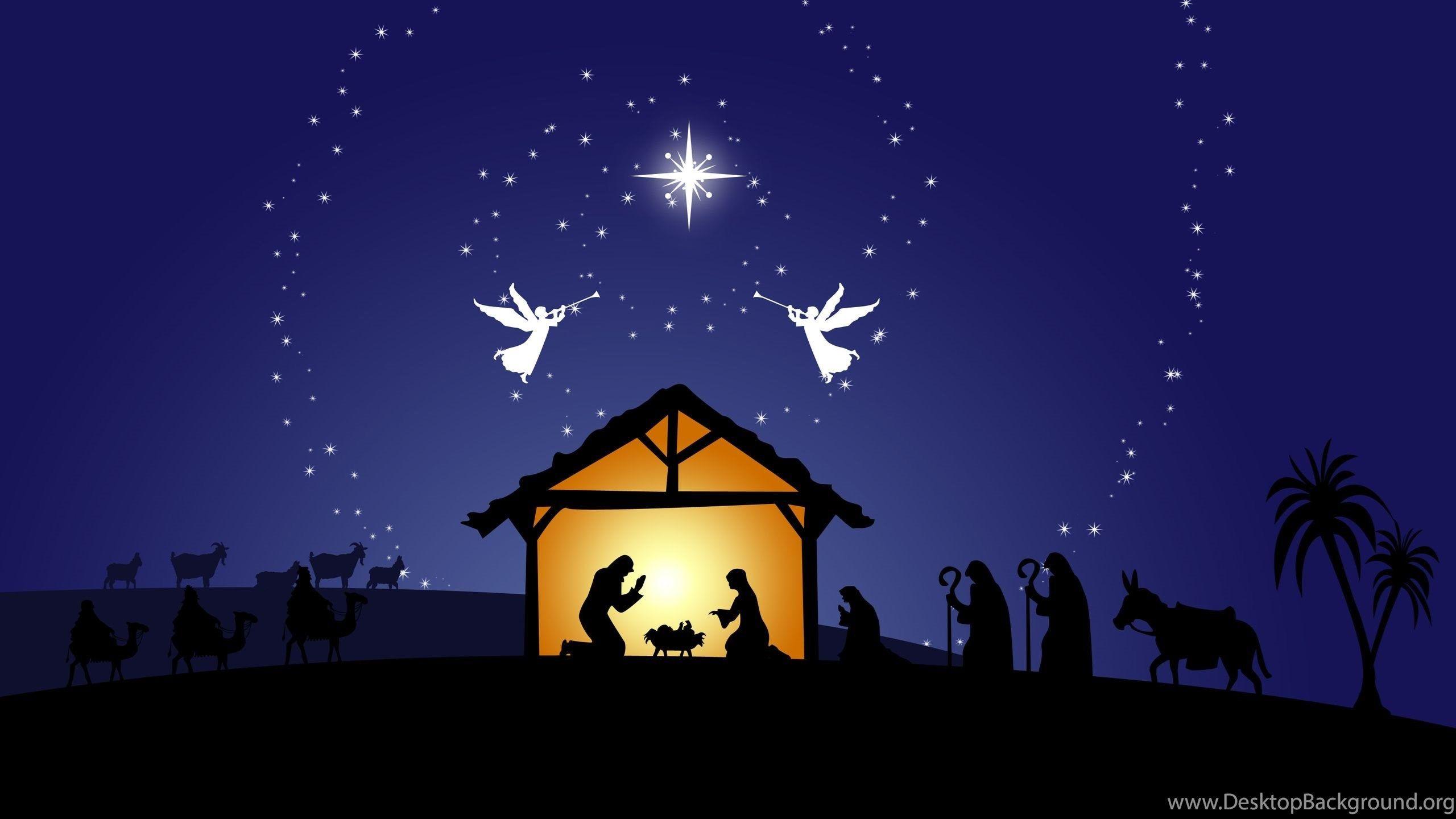 2560x1440 Nativity Scene Wallpaper Holiday Wallpaper Desktop Background