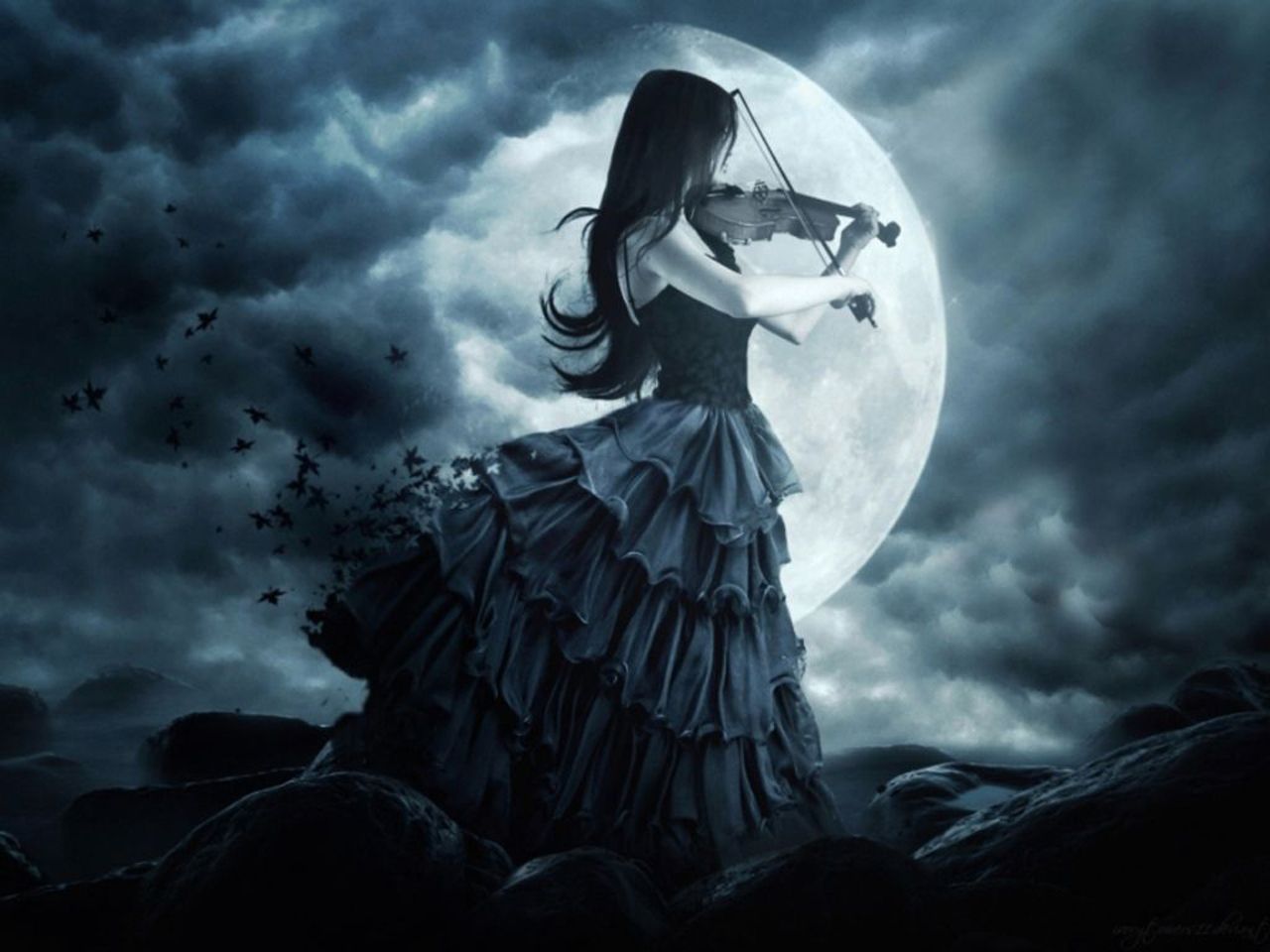 1280x960 Love In The Moonlight Wallpaper
