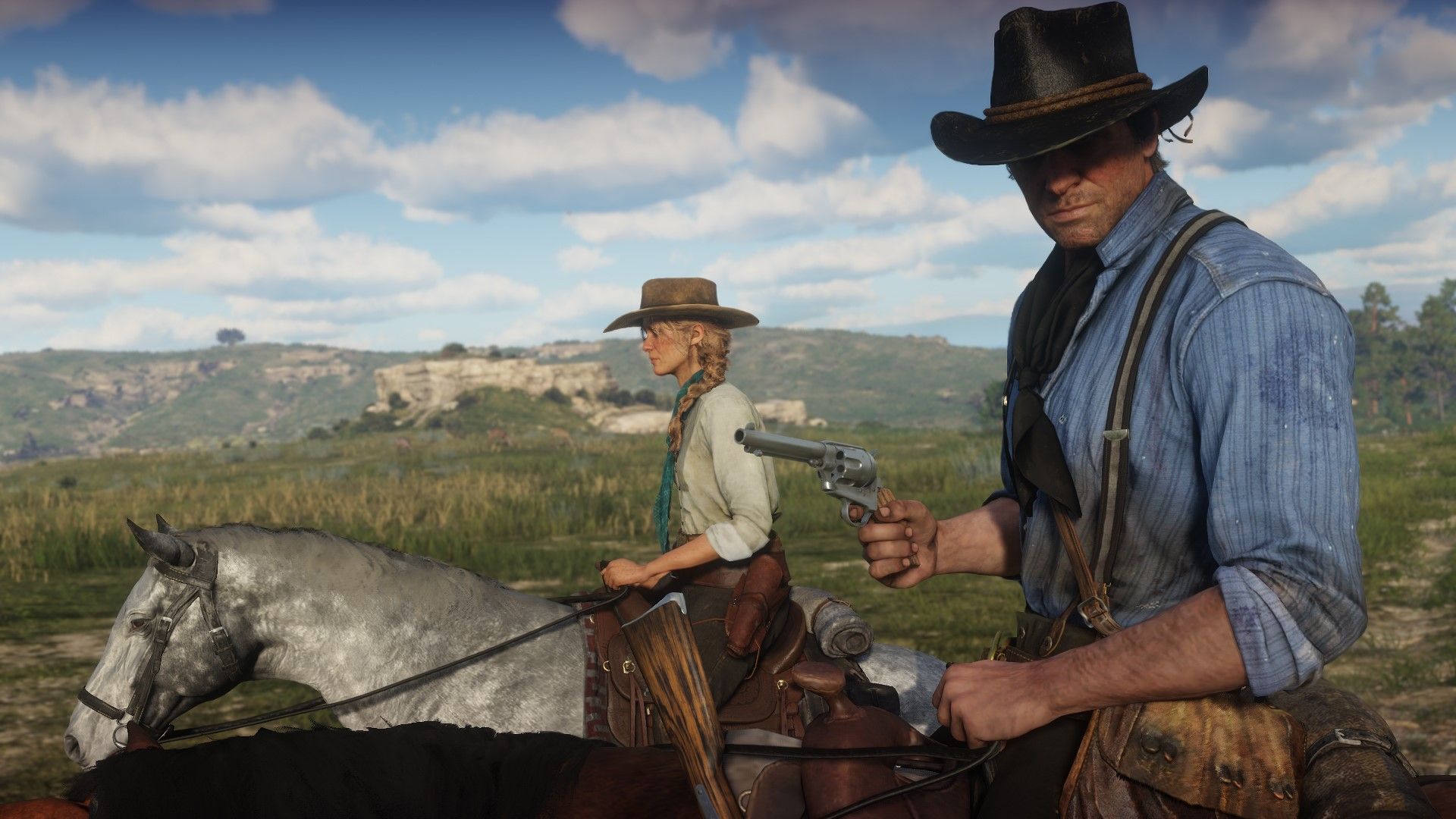 1920x1080 Wallpaper / video games, cowboys, Red Dead Redemption Rockstar Games, western, Red Dead Redemption, Sadie Adler, Arthur Morgan, video game characters free download