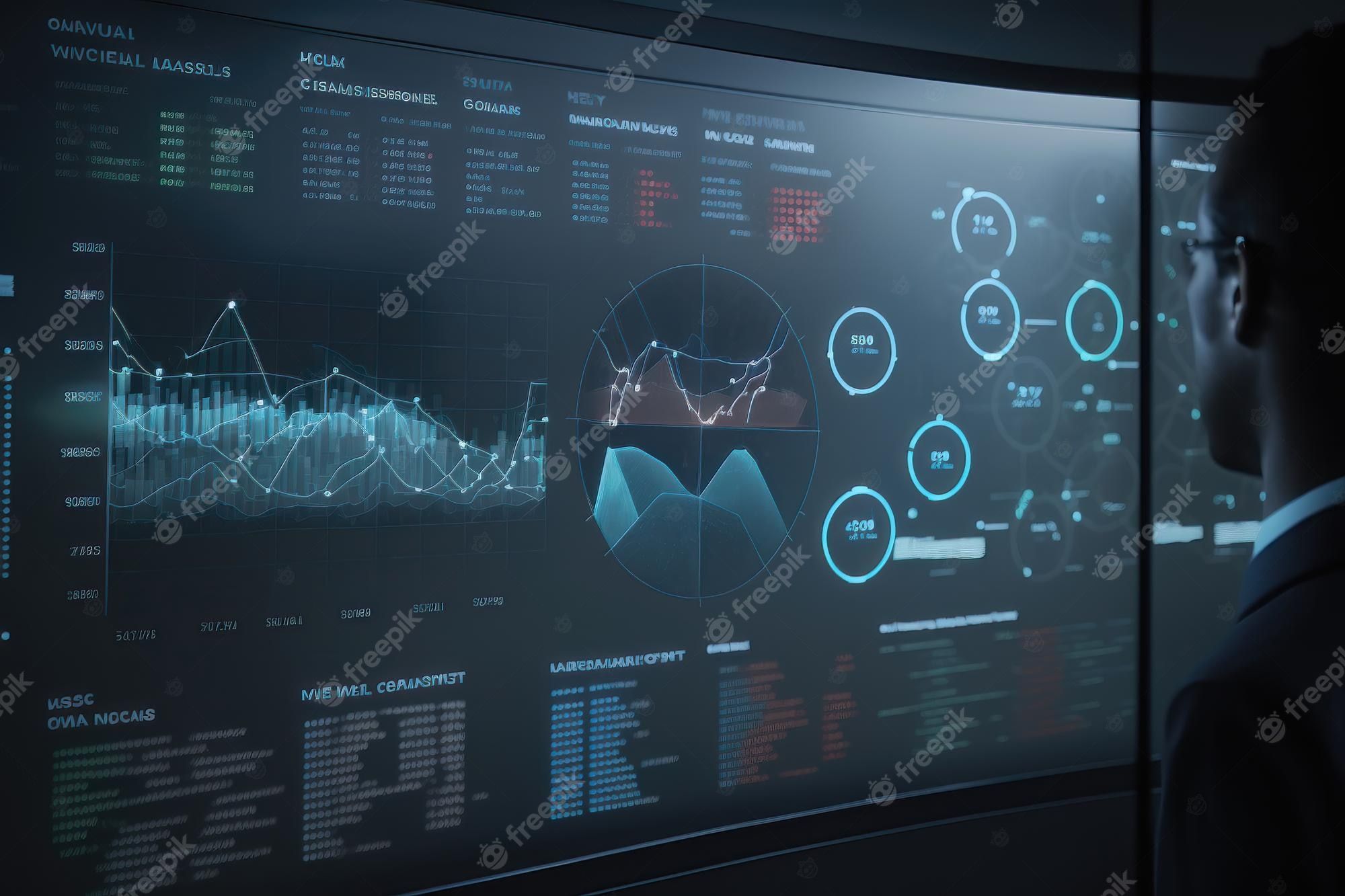 2000x1333 Premium Photo. Analyst working with business analytics on computer to make report with kpi ai generation