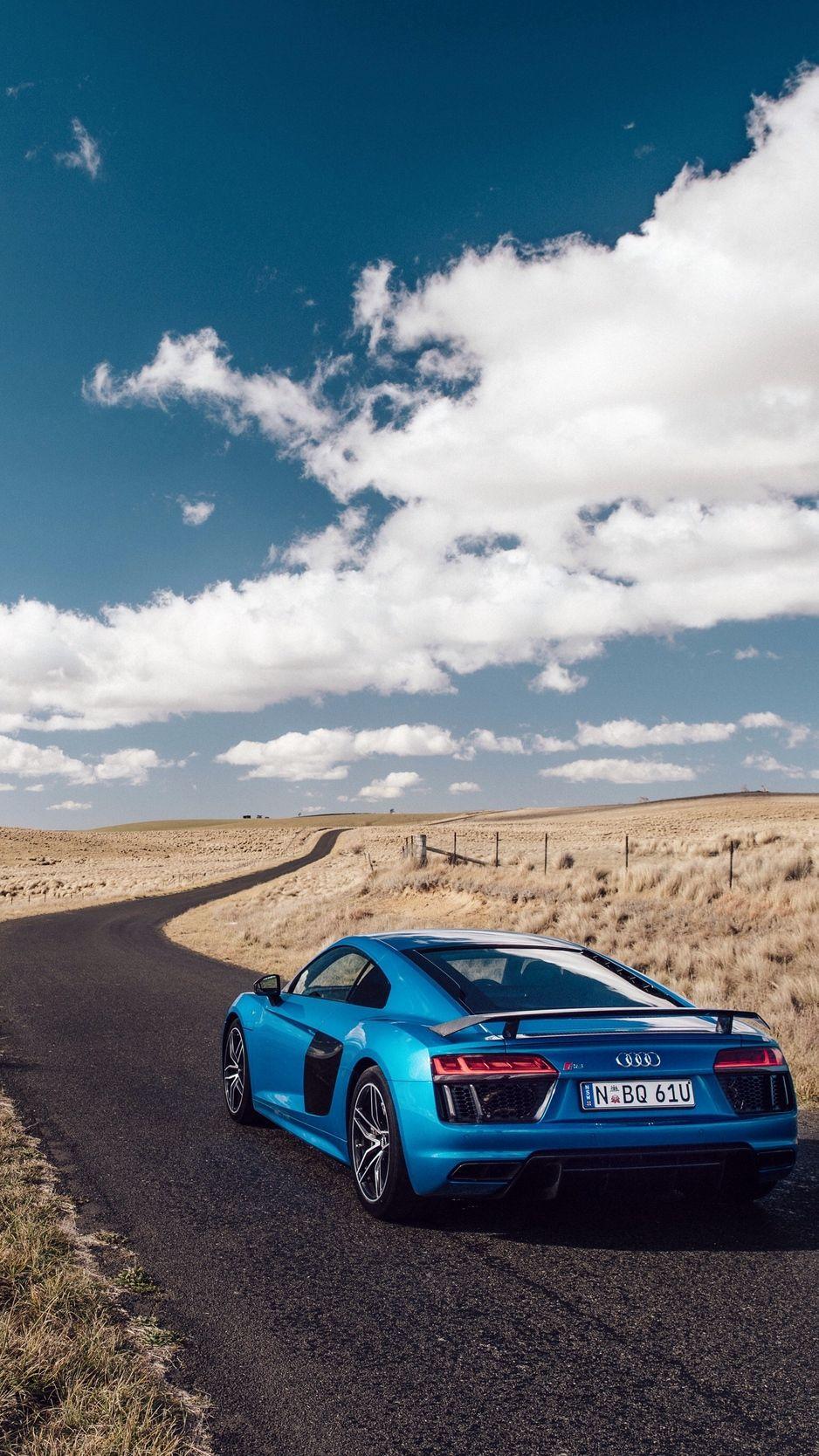 938x1668 Download wallpaper 938x1668 audi, r v side view, blue, road