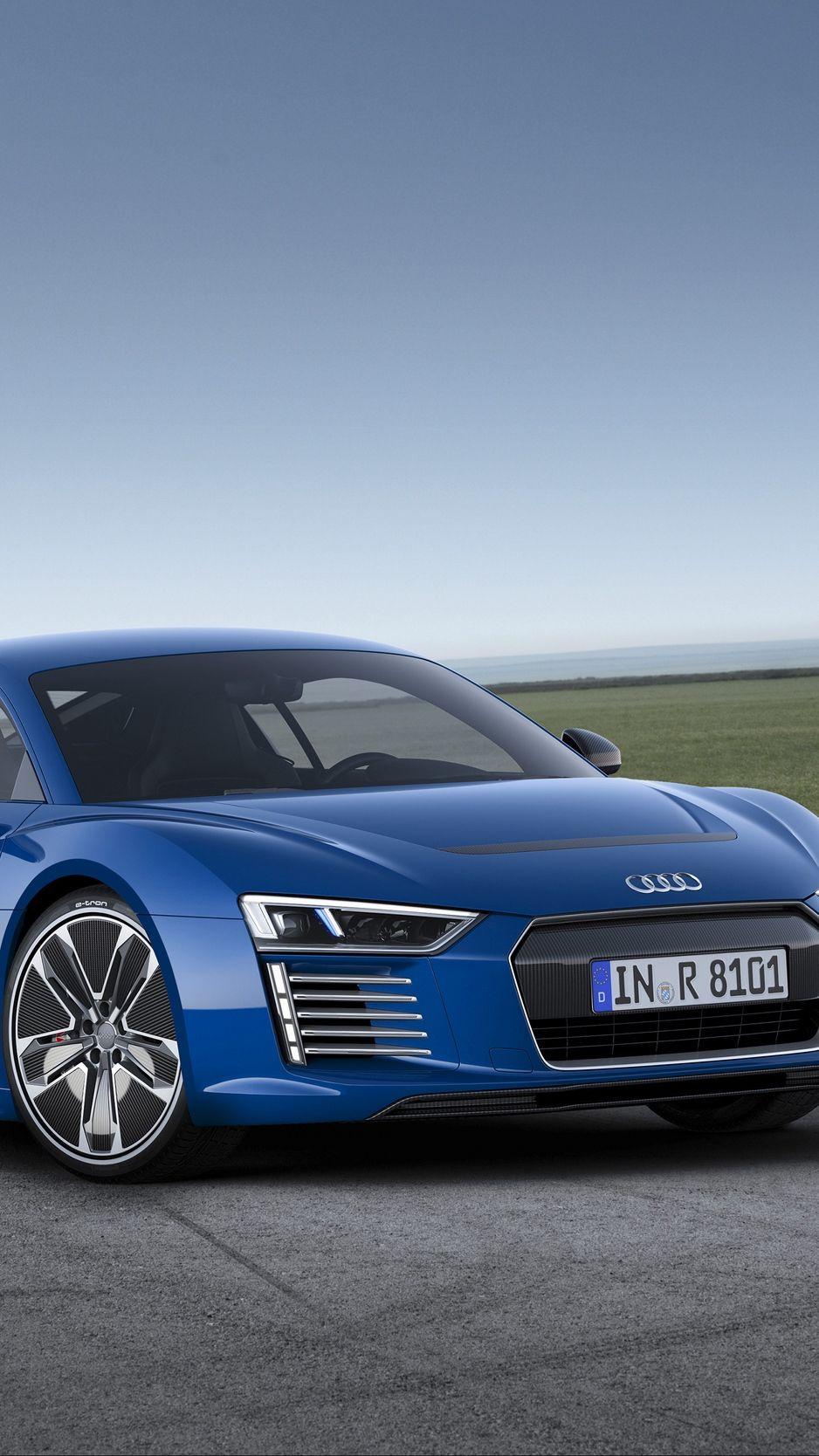 938x1668 Download Wallpaper 938x1668 Audi, R E Tron, Blue, Side View Iphone
