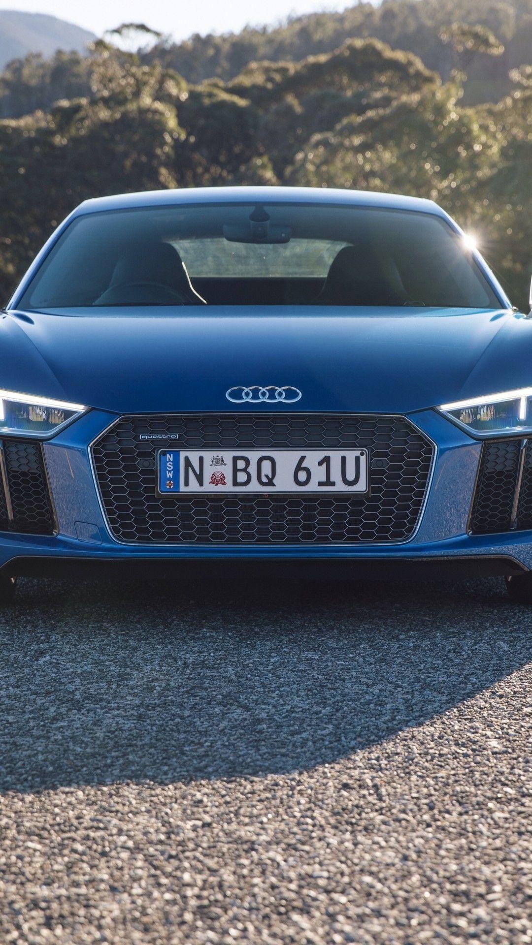 1080x1920 Download 1080x1920 Audi R8 V Blue, Front View, Cars Wallpaper