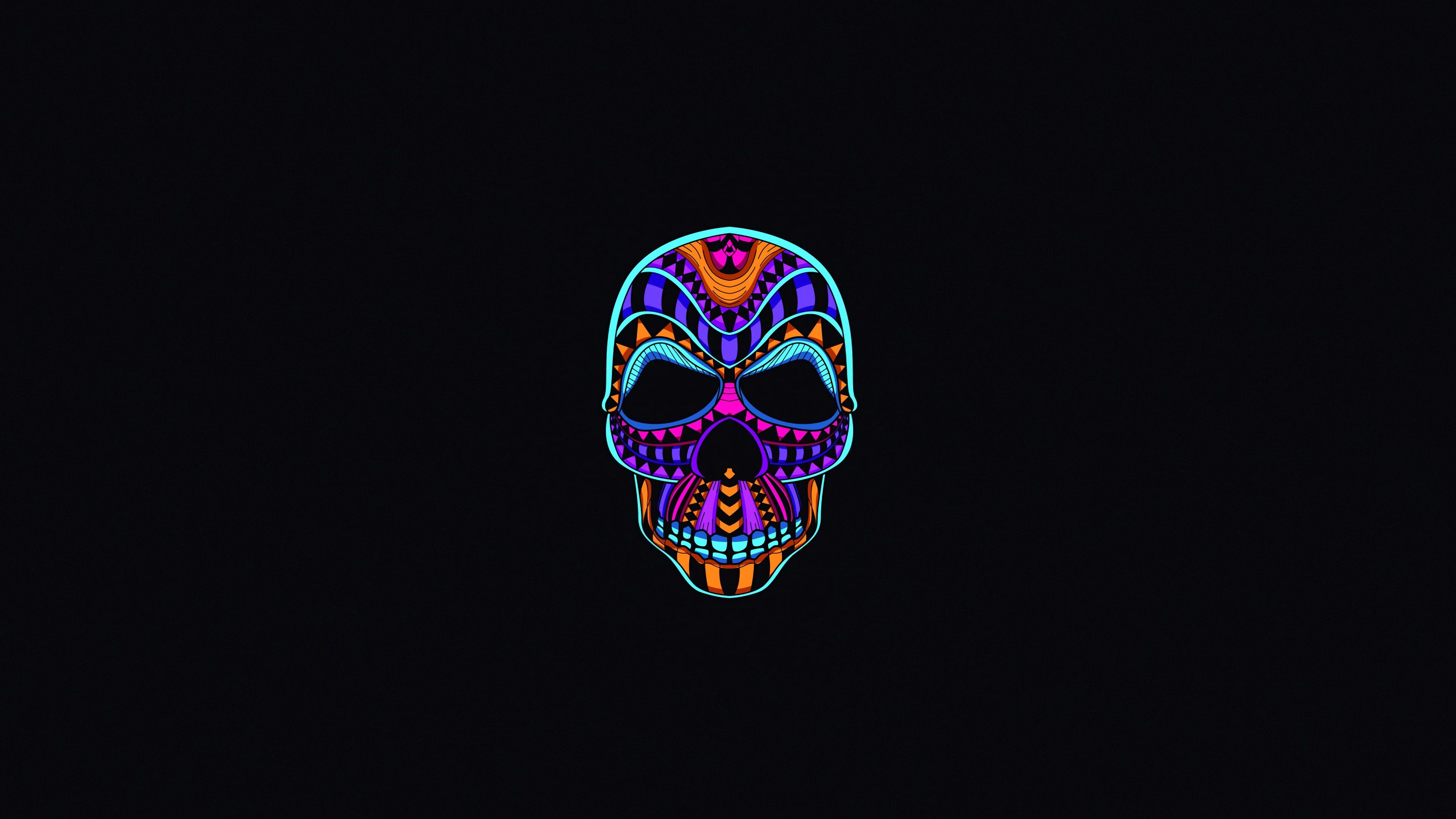 3840x2160 Wallpaper 4k Skull Dark Minimal Wallpaper