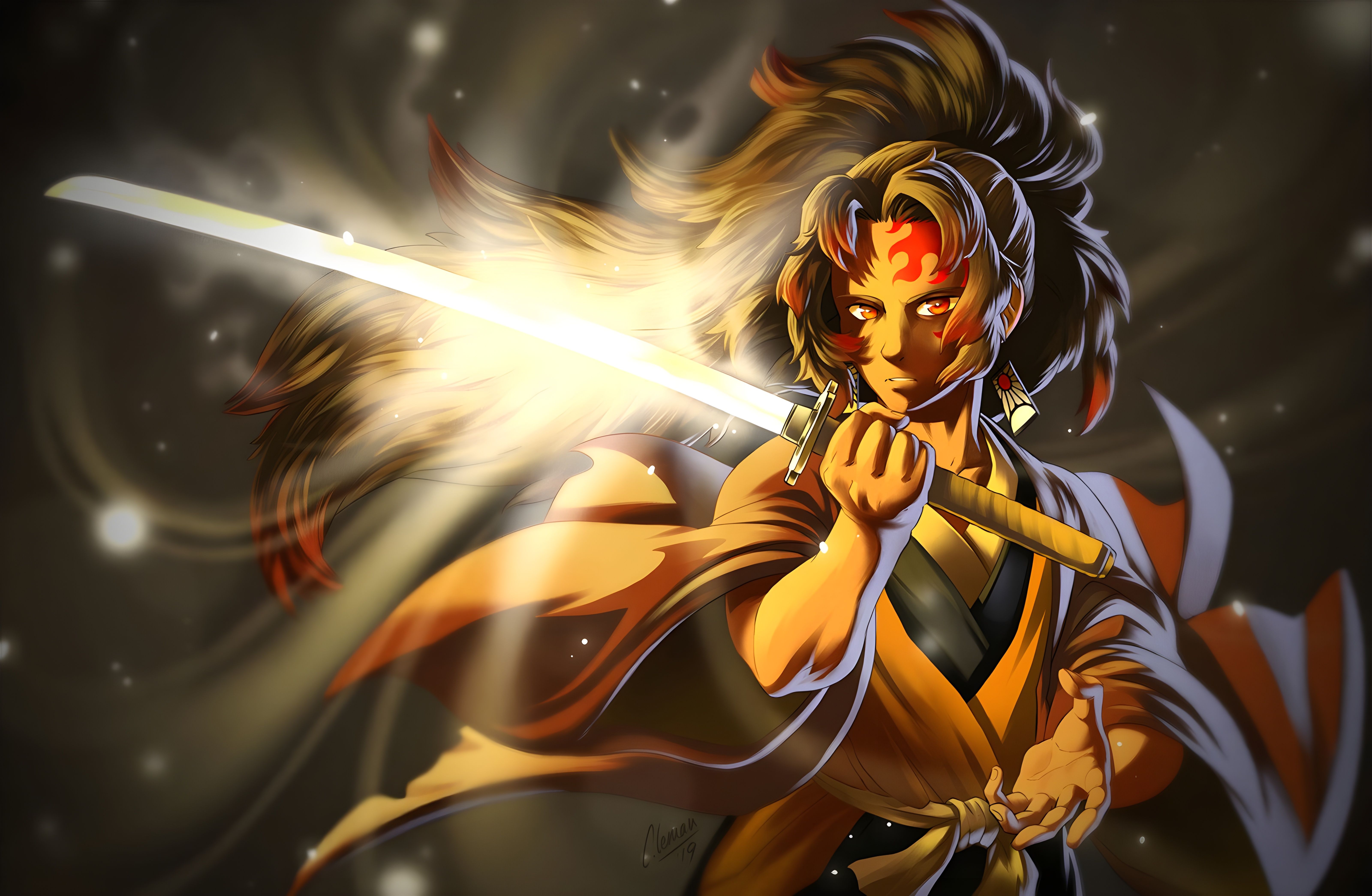 6400x4180 Wallpaper Art, Anime, Demon Slayer Kimetsu no Yaiba, Hunter Hunter, Fan Art, Background Free Image