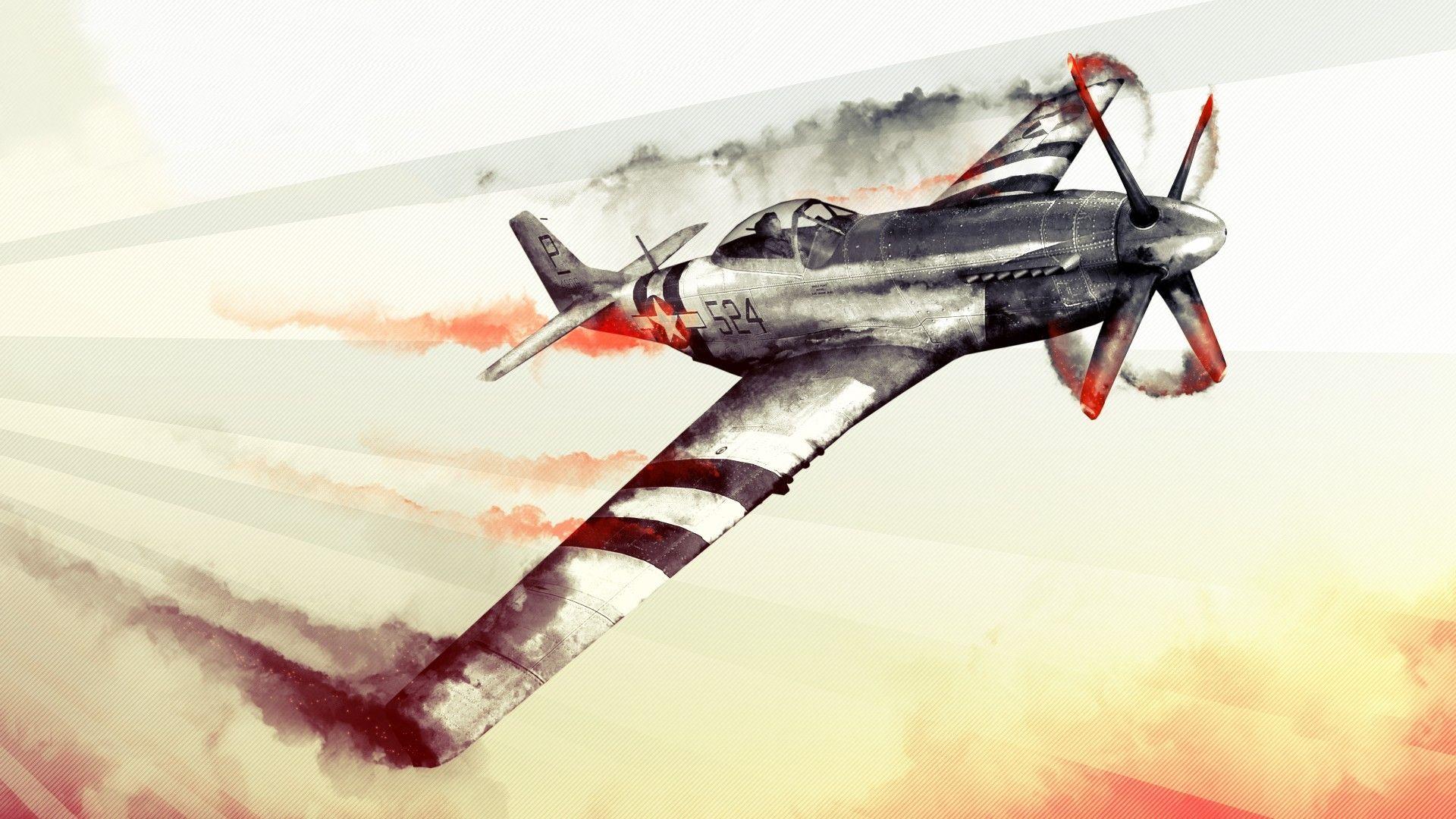 1920x1080 jet fighter, #War Thunder, #Ford Mustang, #aircraft, #World War II