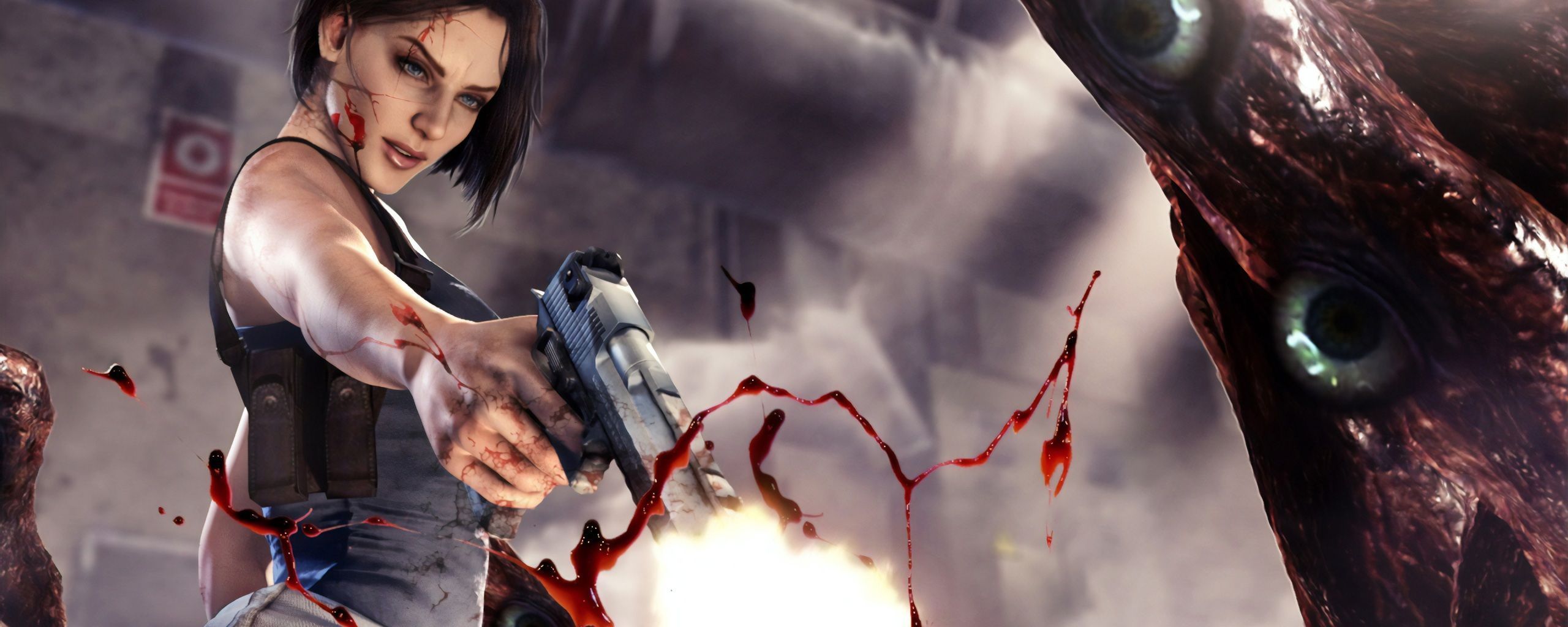 2560x1024 Wallpaper 4k Final Fantasy Red Evil Gun Monster Wallpaper