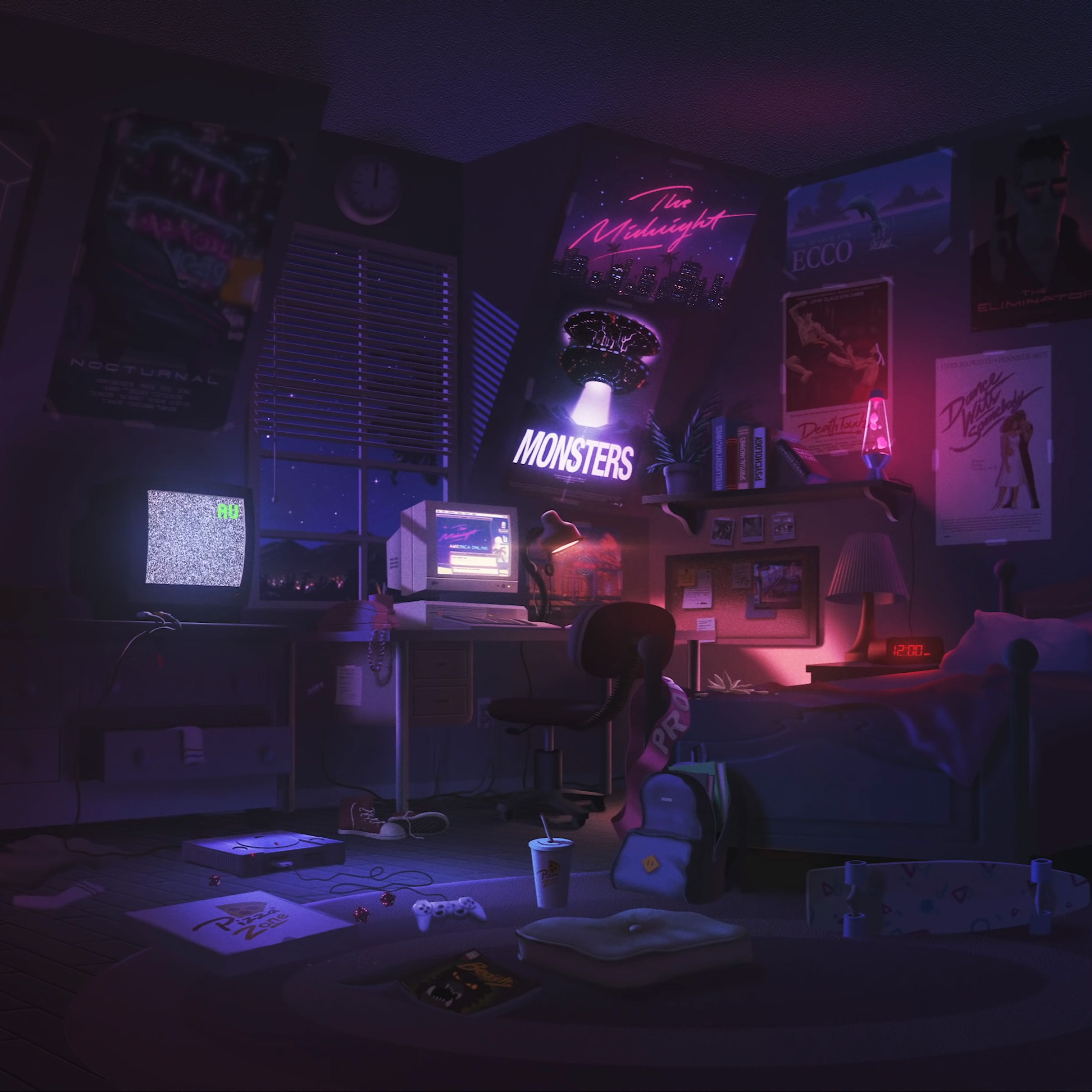 5120x5120 Android wallpaper. art room anime monsters space night