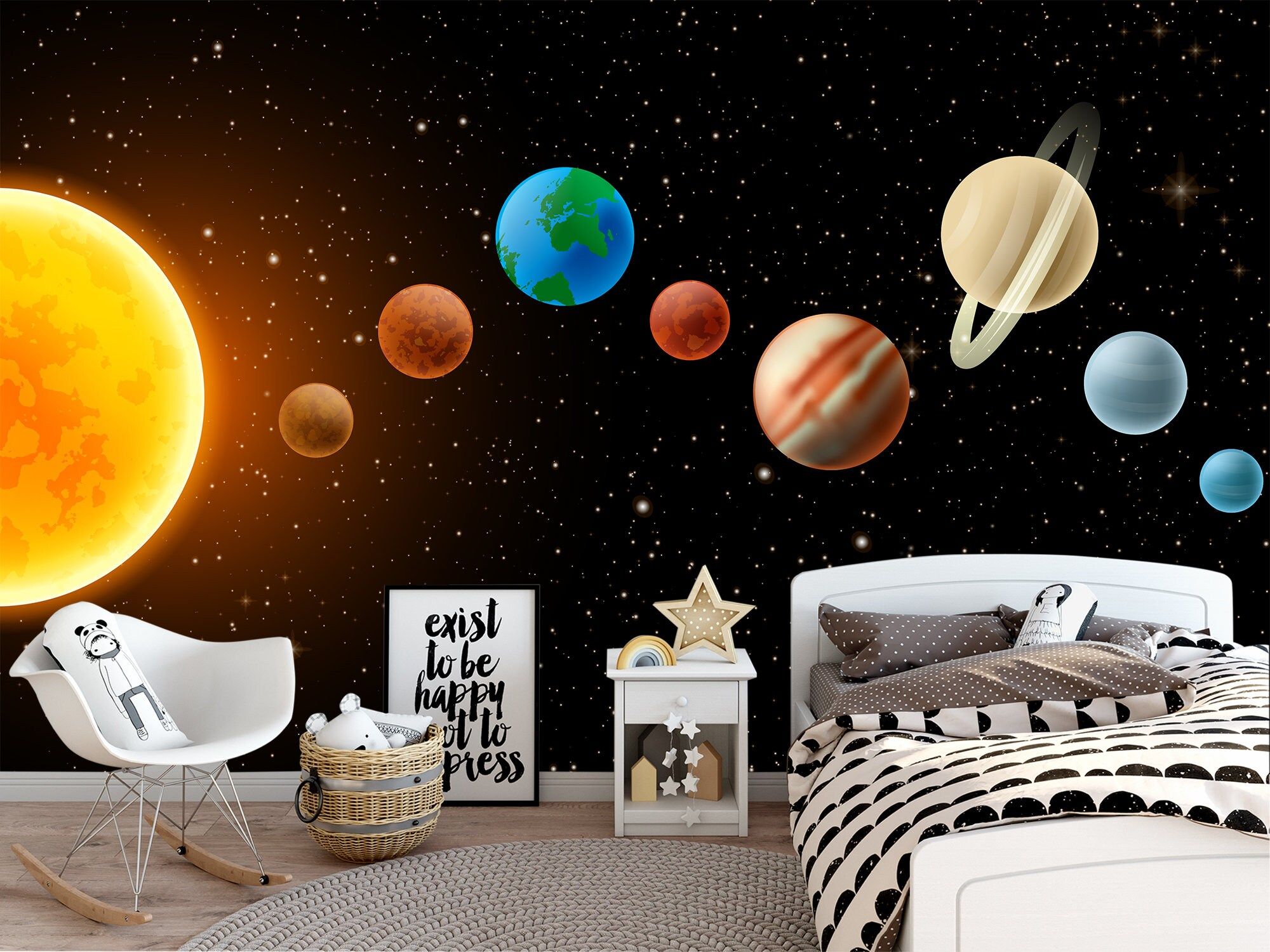 2000x1500 Space Wallpaper Kids Nursery Night Wallpaper Removable