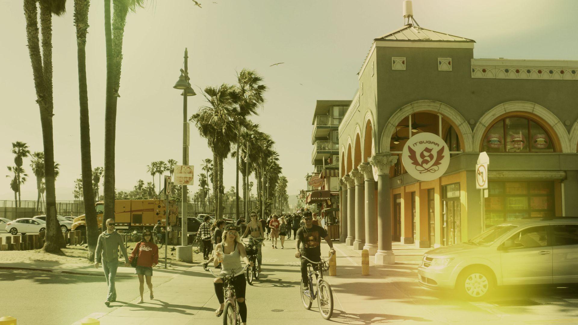 1920x1080 Desktop Wallpaper Retro Venice Beach, City Roads, HD Image, Picture, Background, Vm2r6f