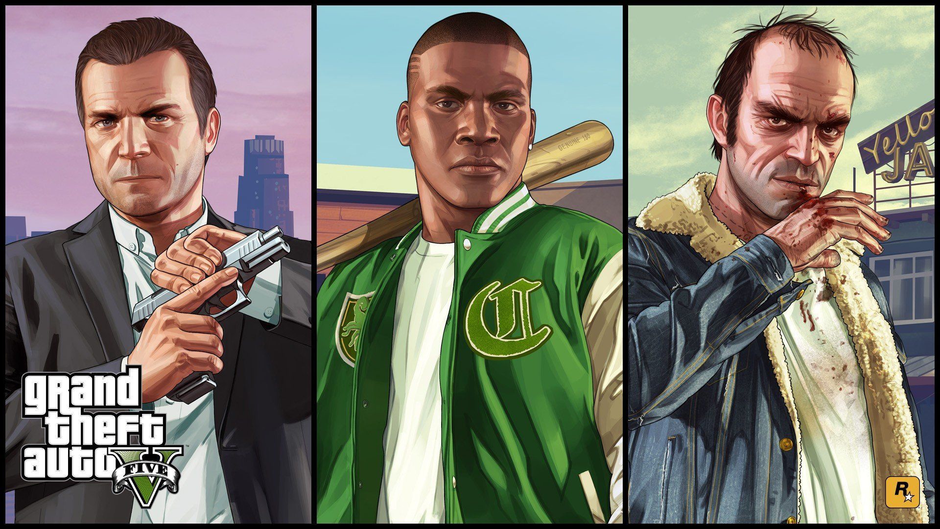 1920x1080 Free download Trevor Philips Franklin Clinton Michael De Santa Video games [1920x1080] for your Desktop, Mobile & Tablet. Explore Michael De Santa Wallpaper. Santa Claus Background, Santa Wallpaper Background