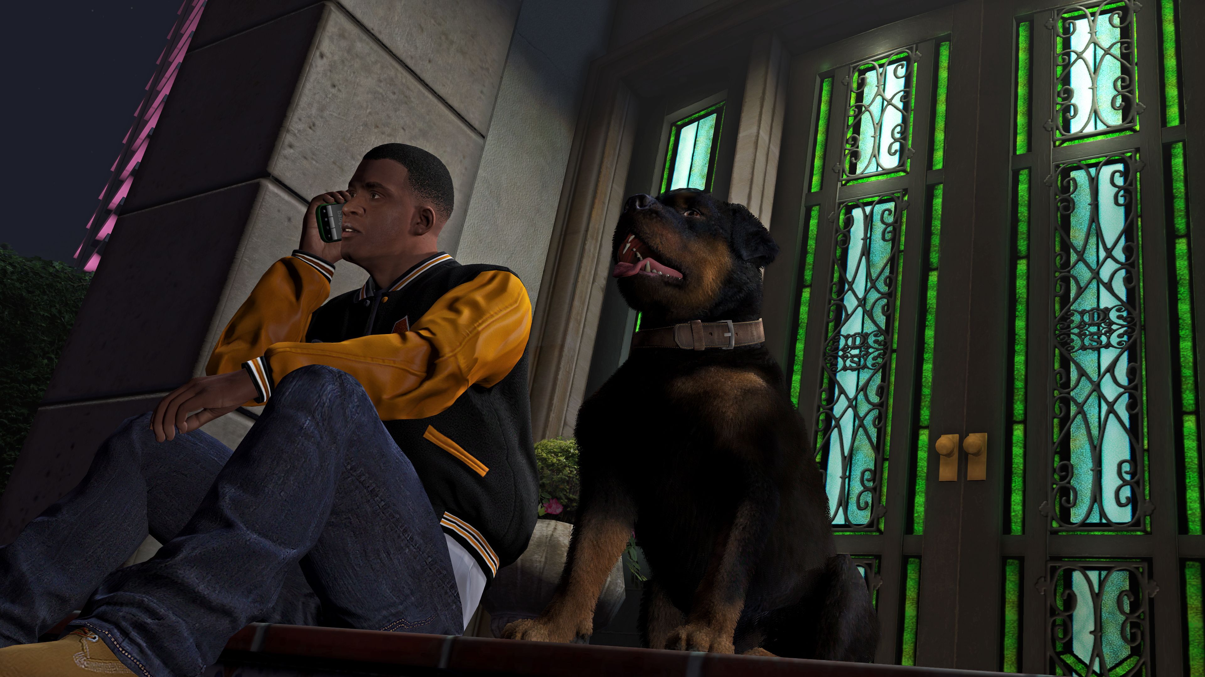 3840x2160 Grand Theft Auto V Franklin Clinton Chop Grand Theft Auto Wallpaper:3840x2160