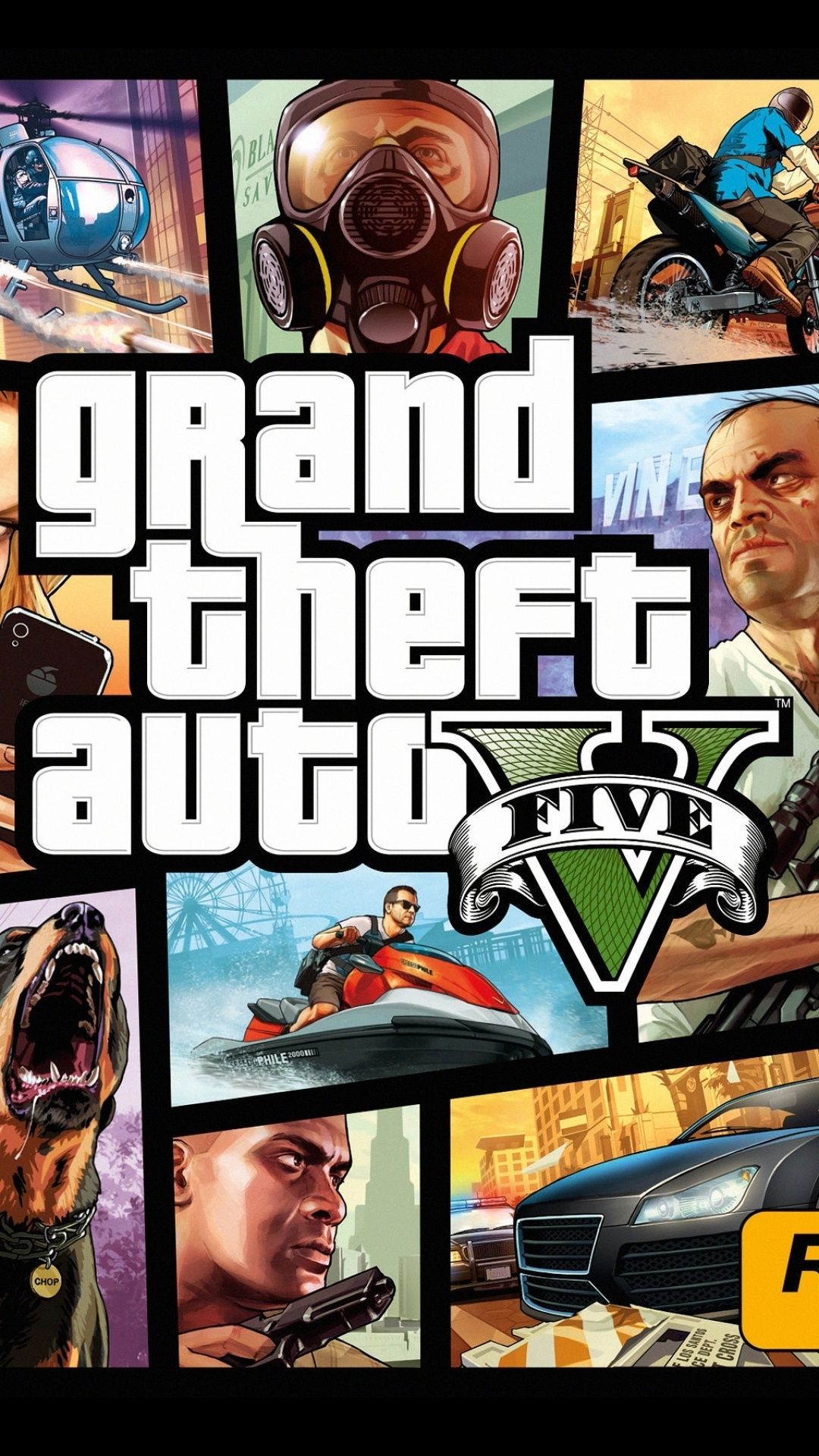 1080x1920 Wallpaper / Video Game Grand Theft Auto V Phone Wallpaper, Franklin Clinton, Michael De Santa, Chop (Grand Theft Auto), Trevor Philips, 1080x1920 free download