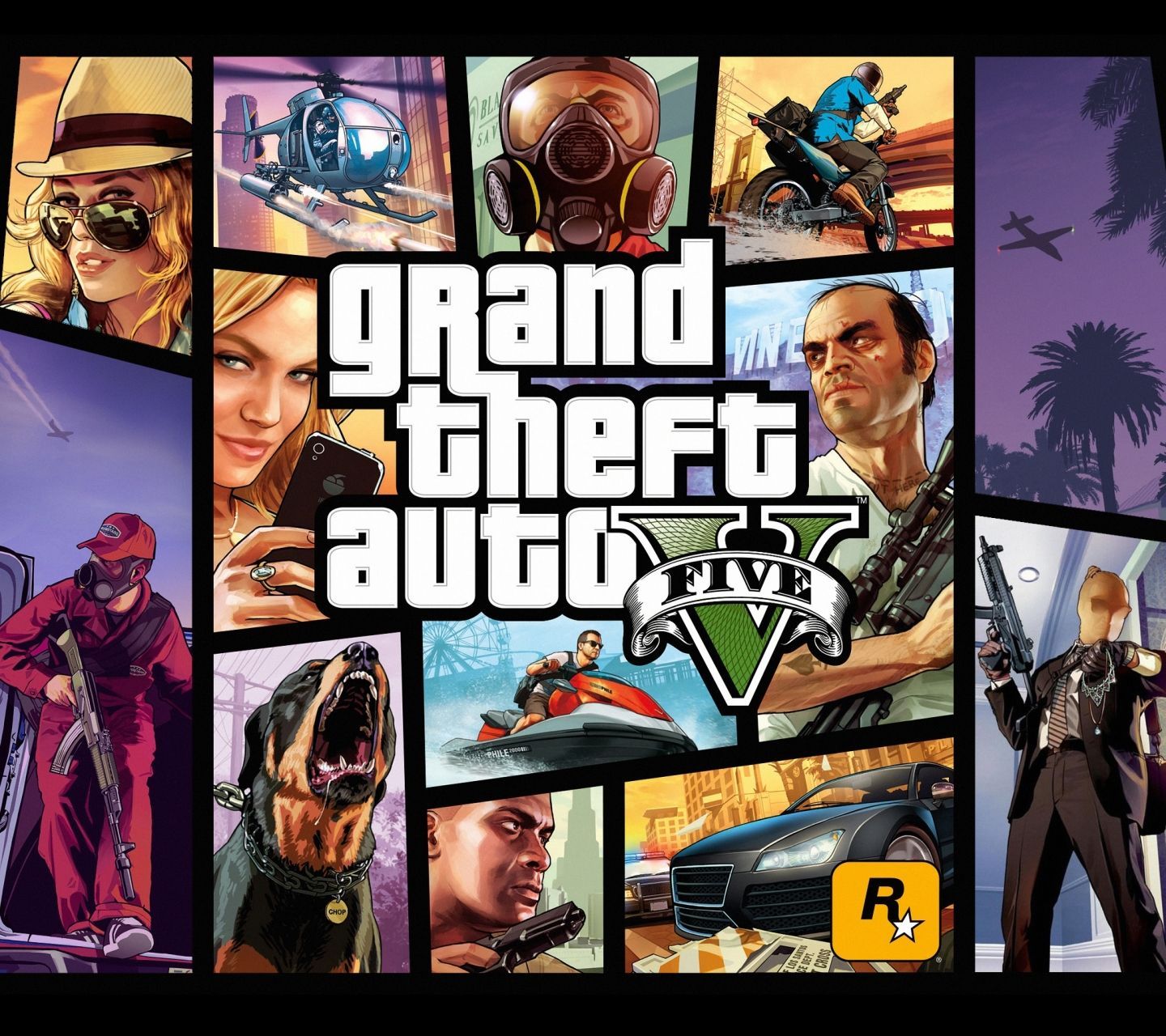 1440x1280 Mobile wallpaper: Video Game, Grand Theft Auto, Grand Theft Auto V, Franklin Clinton, Michael De Santa, Chop (Grand Theft Auto), Trevor Philips, 1100640 download the picture for free