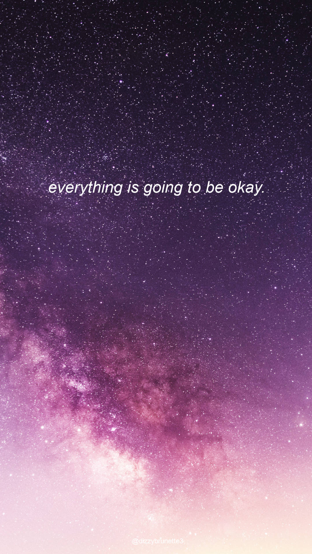 1080x1920 Download Everything Will Be Okay Purple Stars Wallpaper