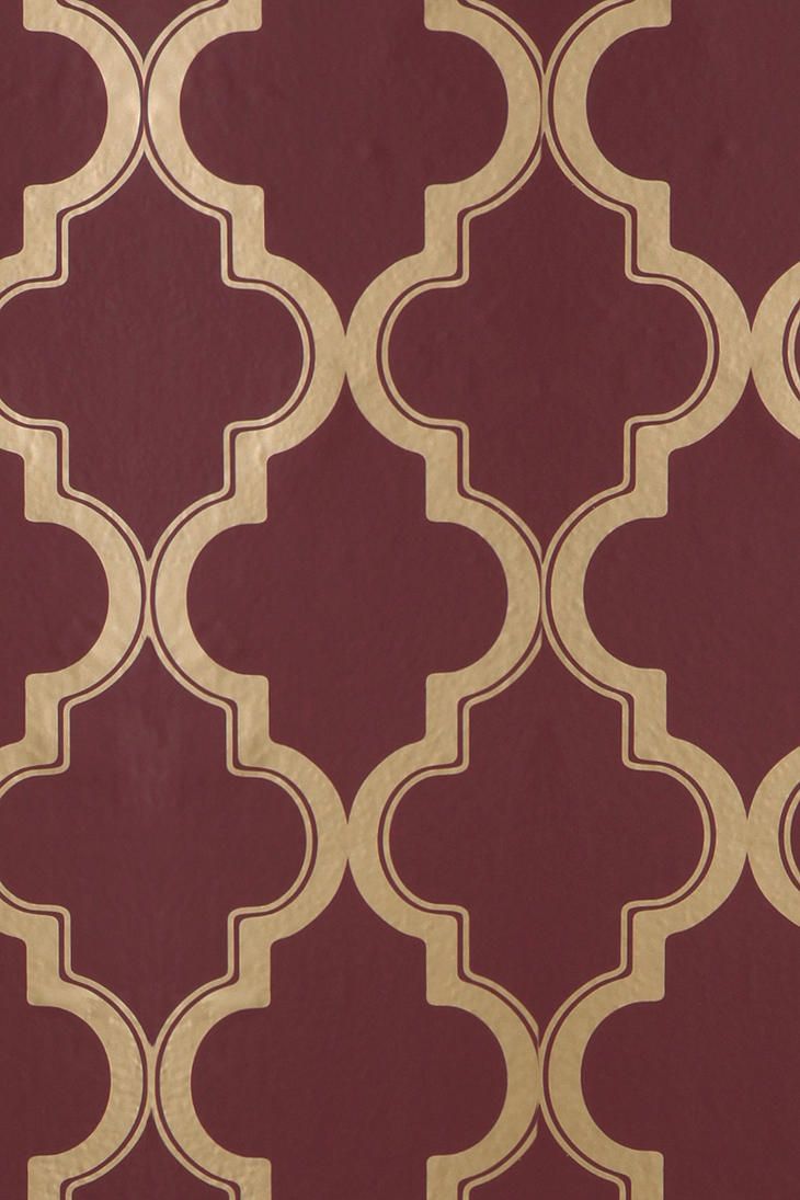730x1095 Marrakesh Wallpaper. Maroon walls, Red kitchen decor, Wallpaper
