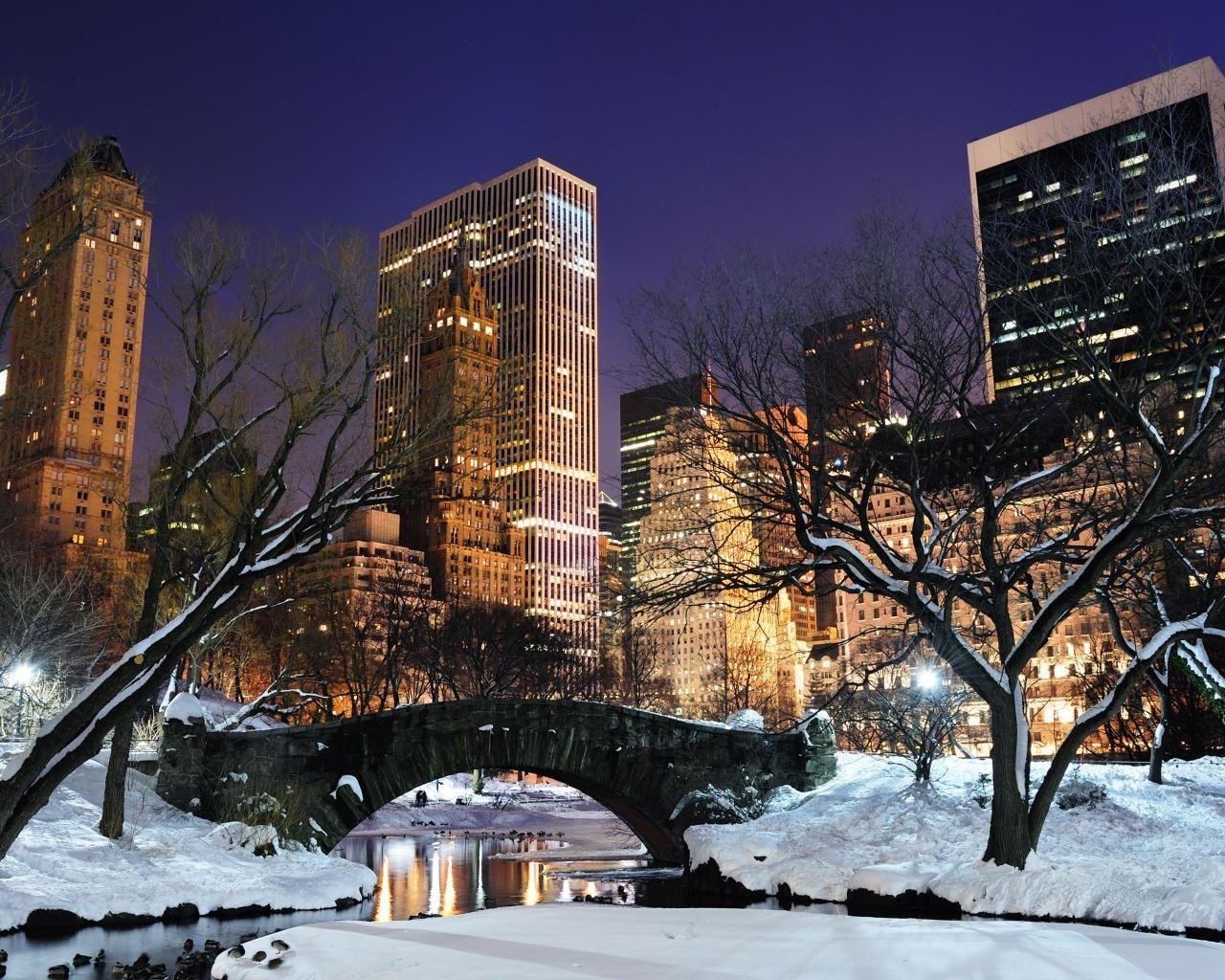 1280x1024 NYC At Night Central Park. Central Park Winter Night Nyc Computer