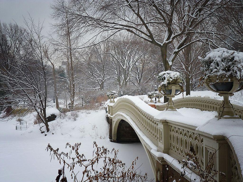 1024x768 Bow Bridge, Central Park, Winter, New York City 11