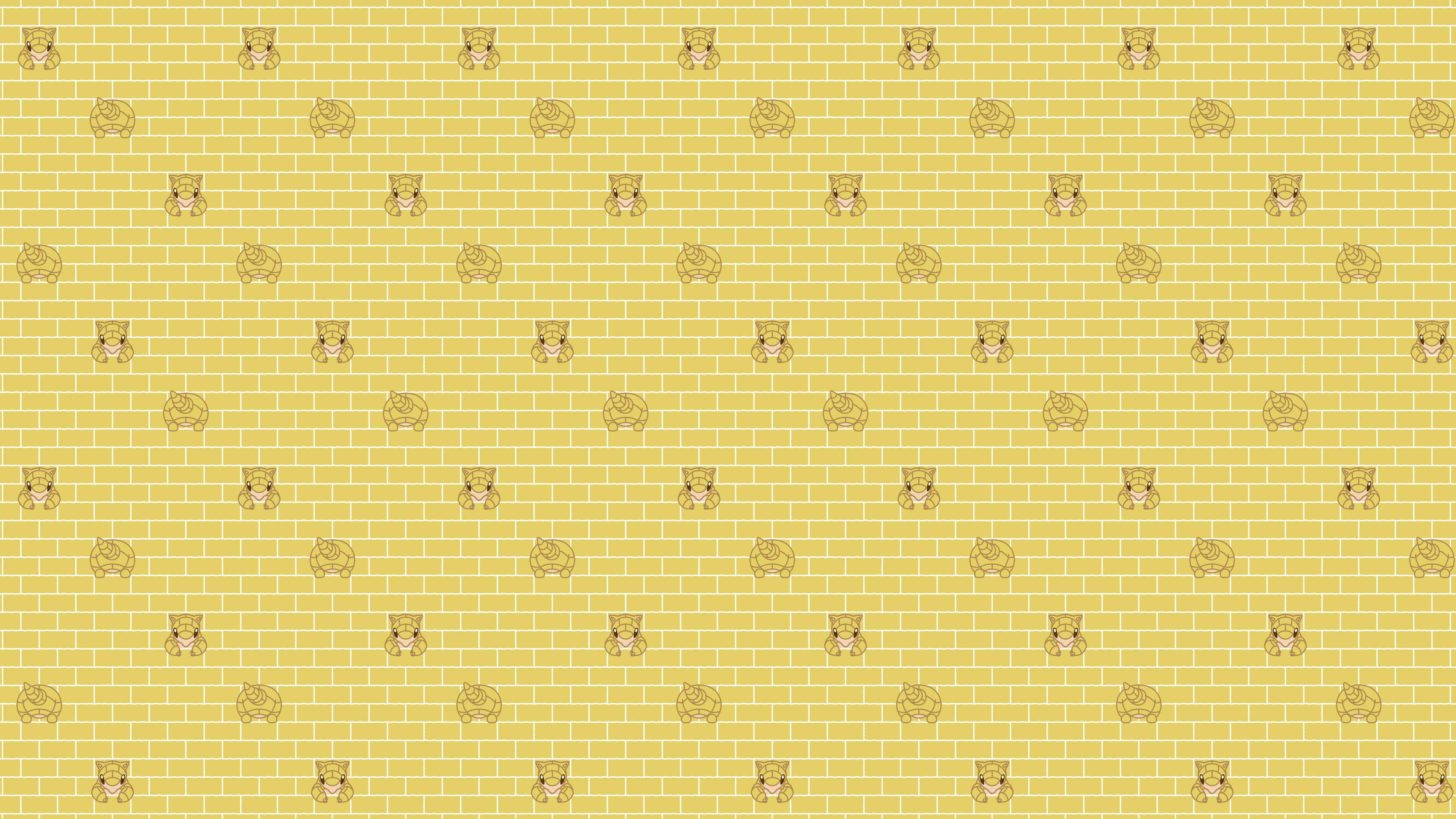 3840x2160 Sandshrew, Pokémon, pattern, 4K, simple background, minimalism, animex2160 Wallpaper
