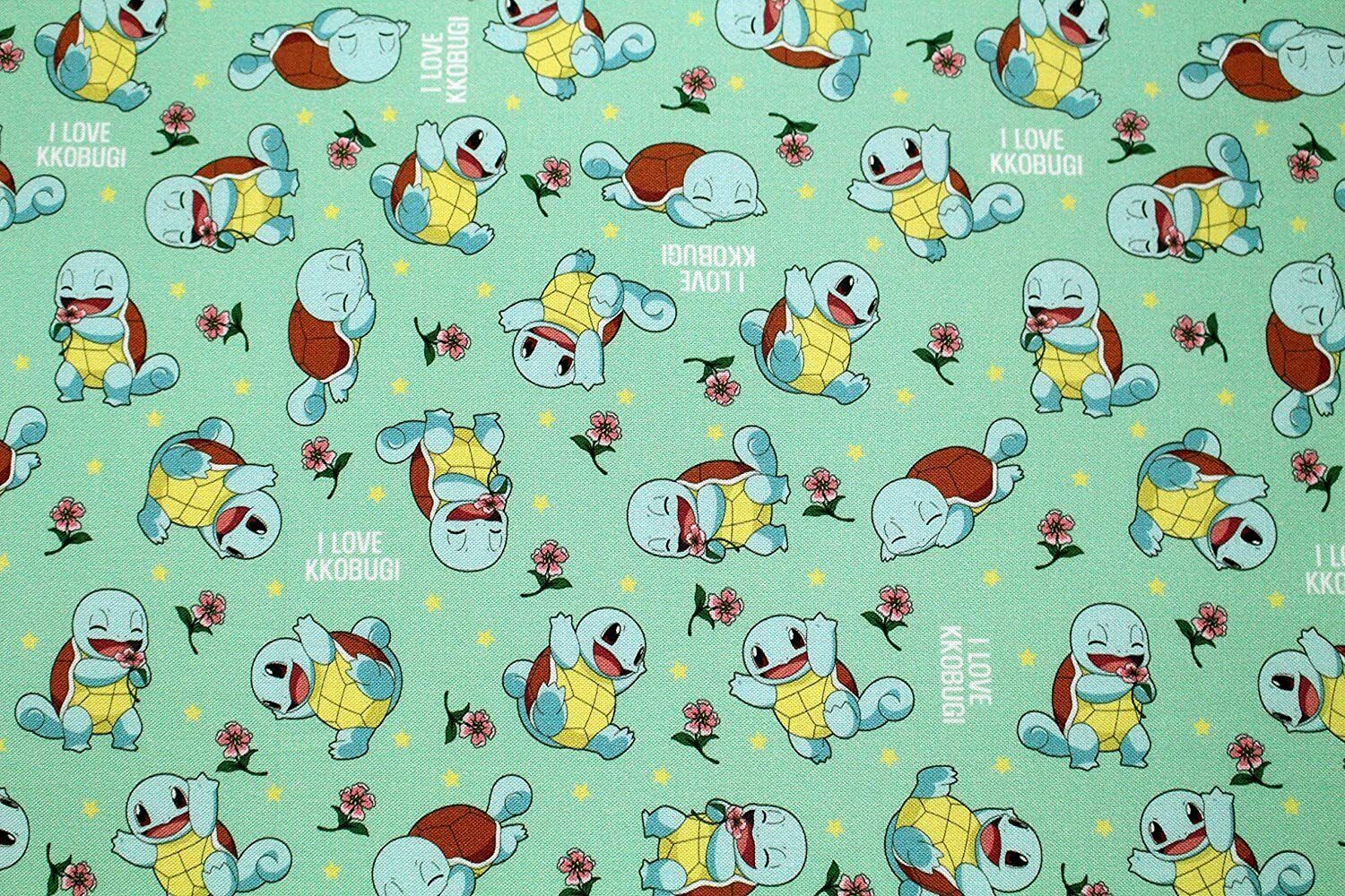 1500x1000 Cute Pokemon Pattern Digital Printed Fabric 100% Pure Cotton Cut By Yard