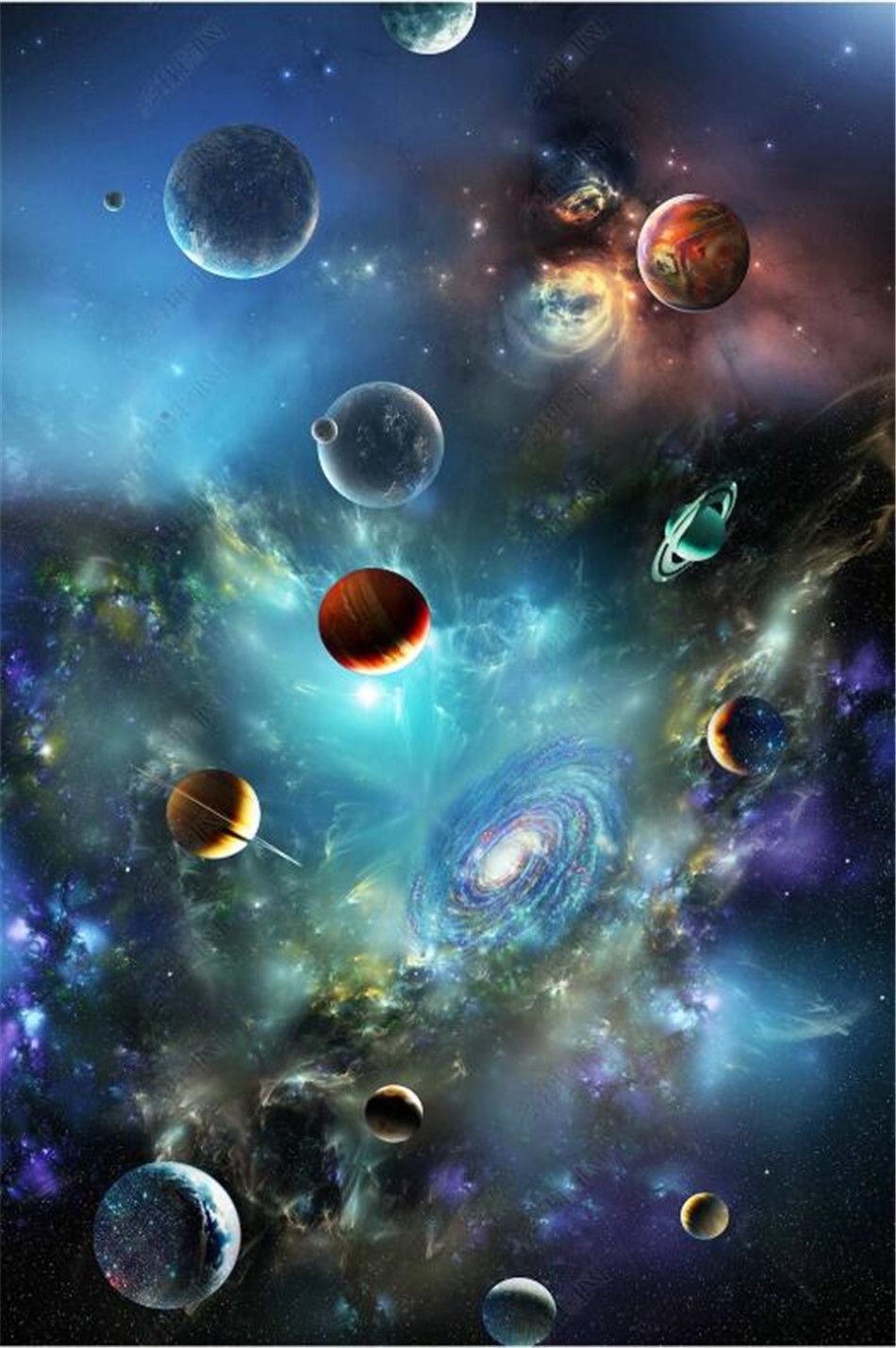 950x1429 Universe Starry Sky Solar System Planet 3D Photo Wallpaper Restaurant Living Room Ceiling Ktv Industrial Decor Wall Paper 3D